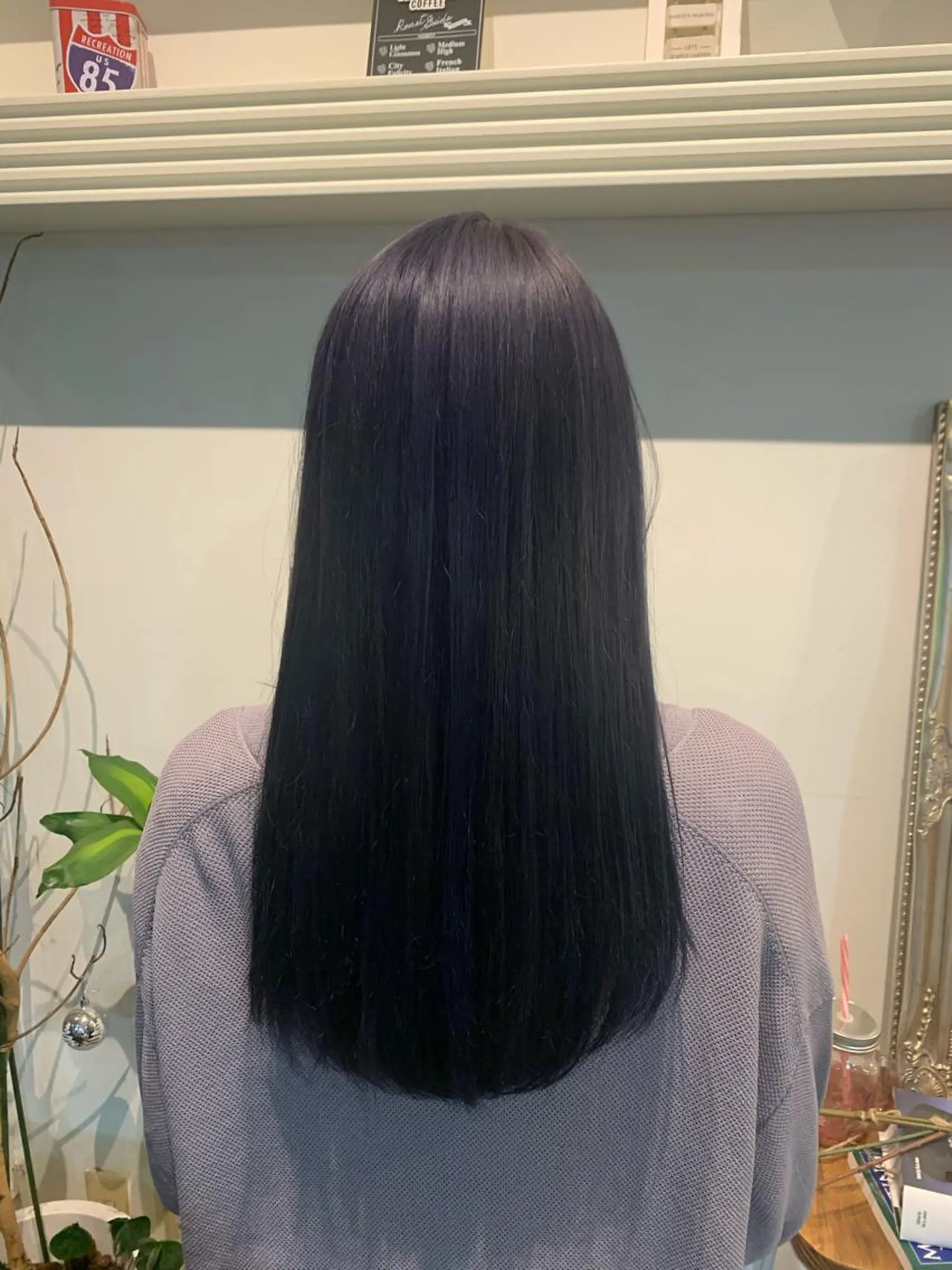 セミロング カラー ヘアアレンジ ブルーカラー ブルーラベンダー ラベンダーカラー ヘアカラー トリートメント ヘアセット 金子 廉のヘアスタイル