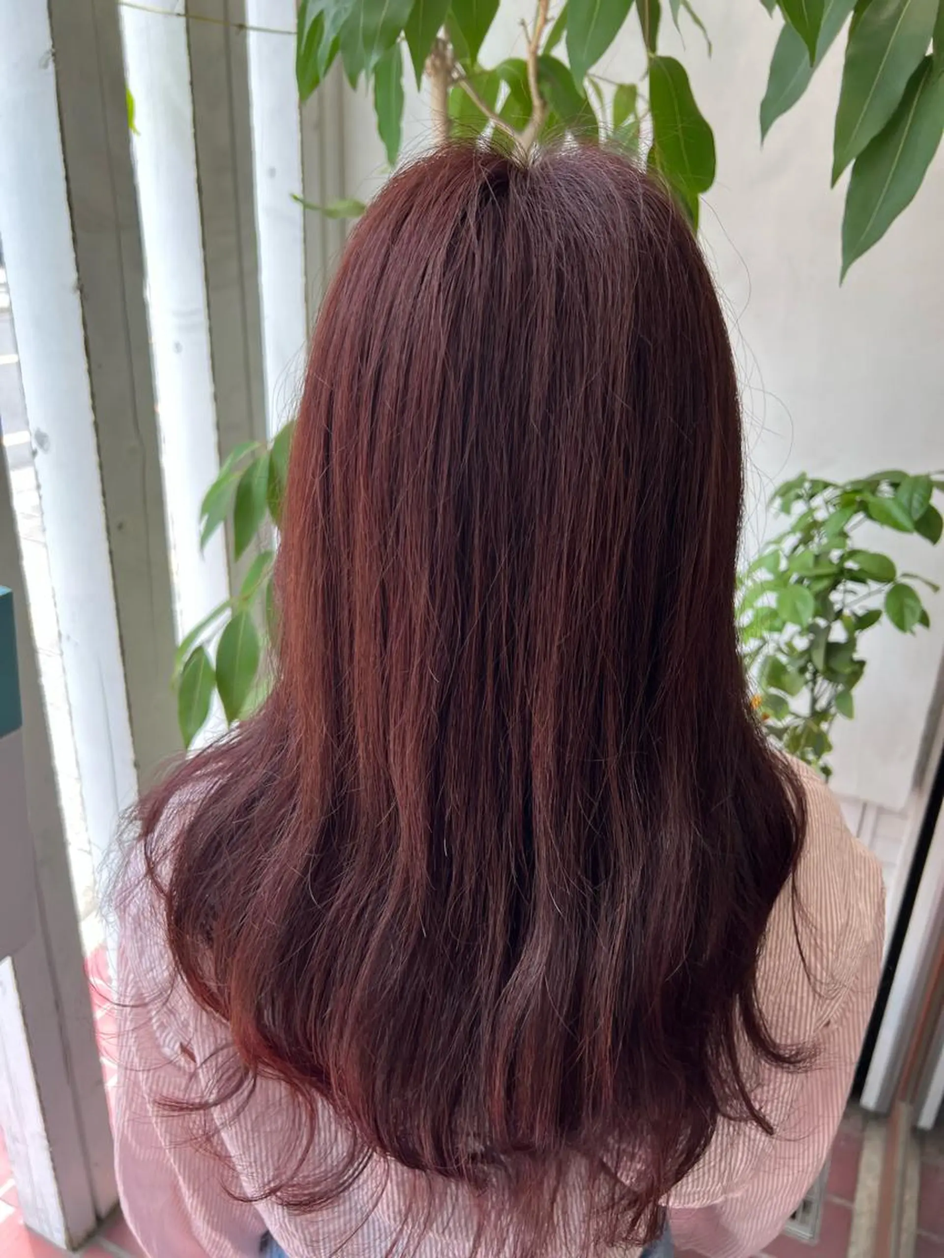 ロング カラー ブリーチ ブラウンカラー ブリーチなしカラー ピンクカラー ピンクブラウン ヘアカラー トリートメント ヘッドスパ ブリーチカラー🦖 岡部木乃夏のヘアスタイル