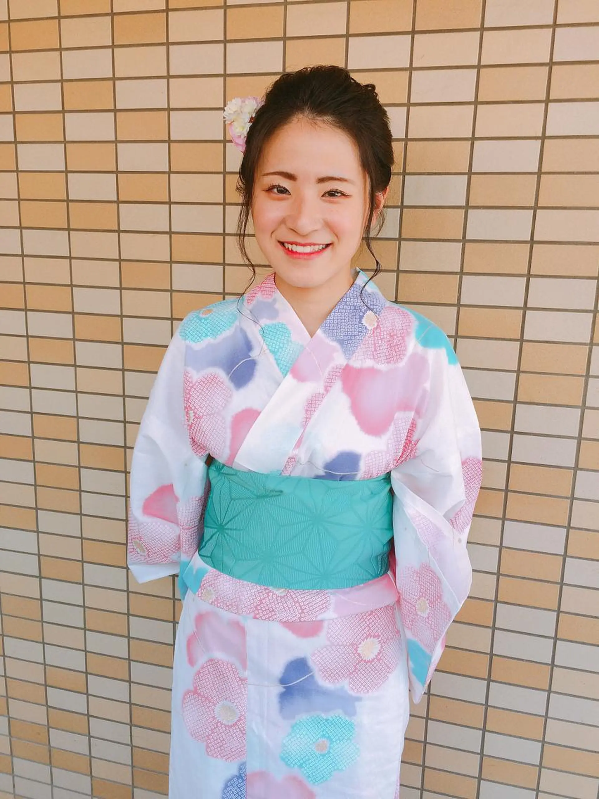 ヘアアレンジ 浴衣 大野 まゆのヘアスタイル