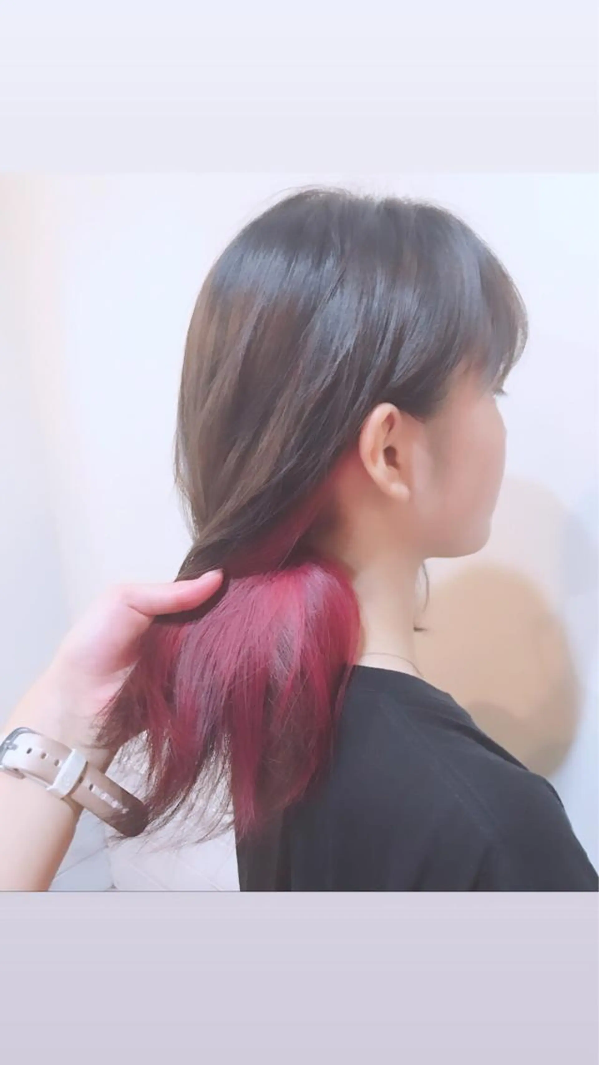 セミロング カラー ヘアアレンジ ピンクカラー ヘアカラー まつげと美容室/ 個室/瀬戸 一菜のヘアスタイル