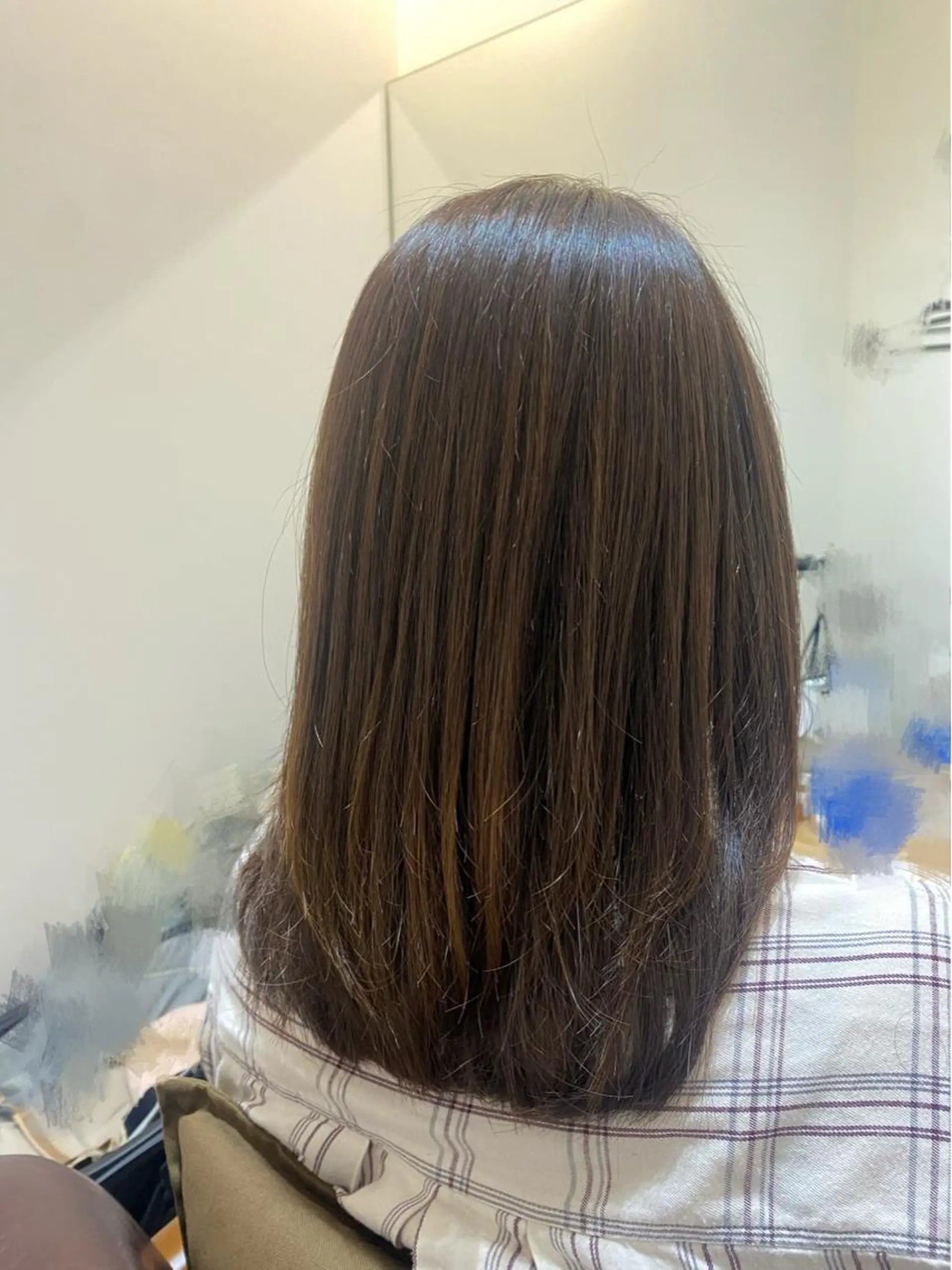 セミロング カラー パーマ セミロングパーマ バレイヤージュ ブリーチ ケアブリーチ デザインカラー カット ヘアカラー 縮毛矯正 トリートメント ♡オシャ髪♡AI ✂️newi町田のヘアスタイル