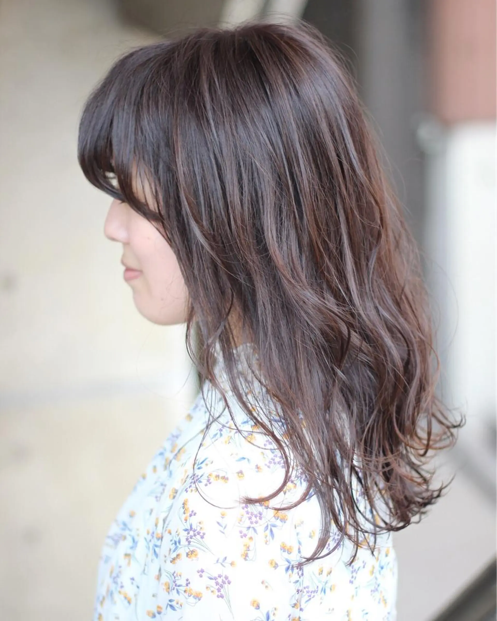 ロング カラー パーマ アッシュ ラベンダーカラー ラベンダーアッシュ ヘアカラー トリートメント 成松 勇治のヘアスタイル