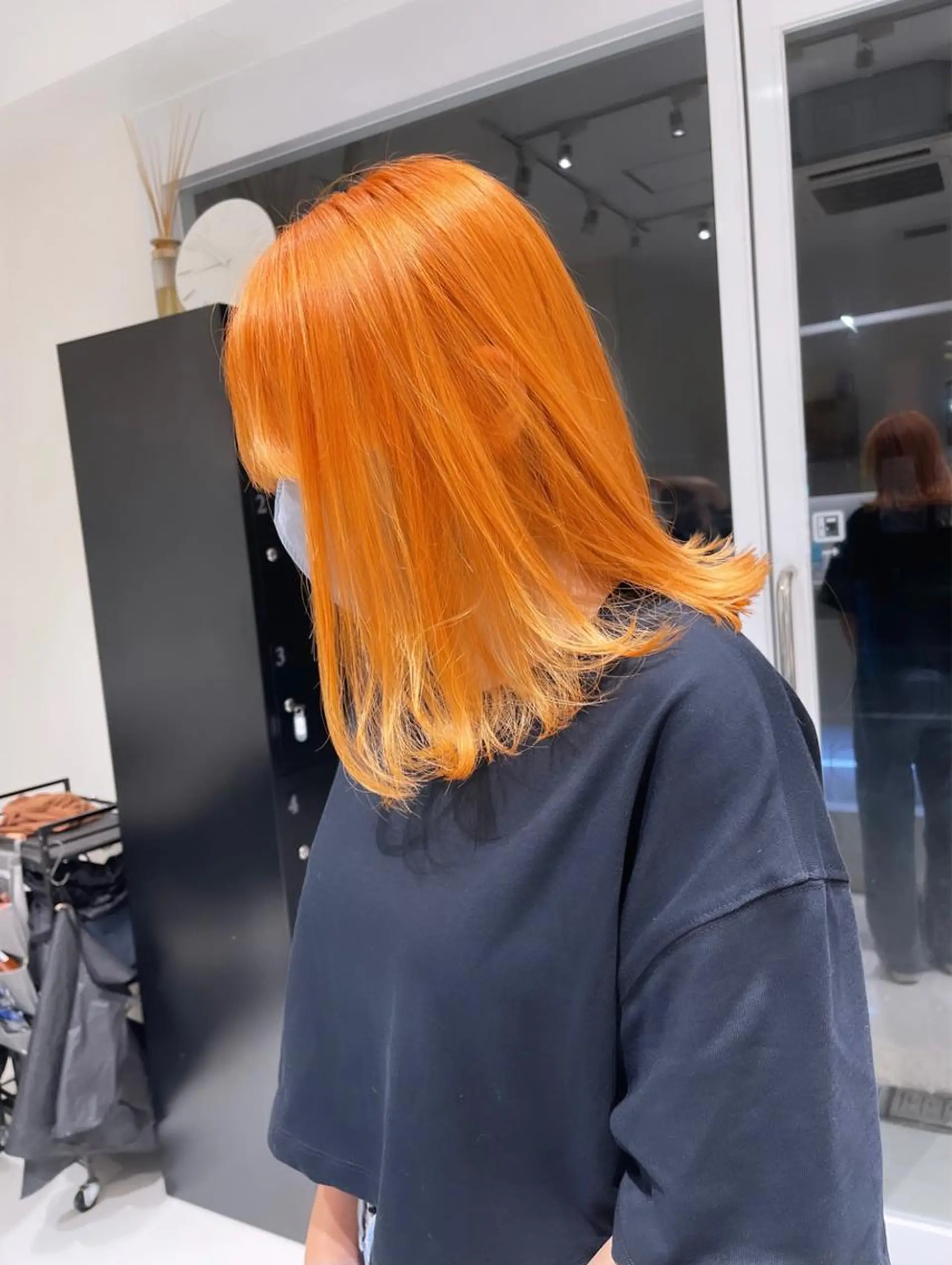 ミディアム カラー オレンジ ヘアカラー トリートメント t.a.g所属・おしゃかわ韓国ヘア× ハイトーンRyukiのヘアスタイル