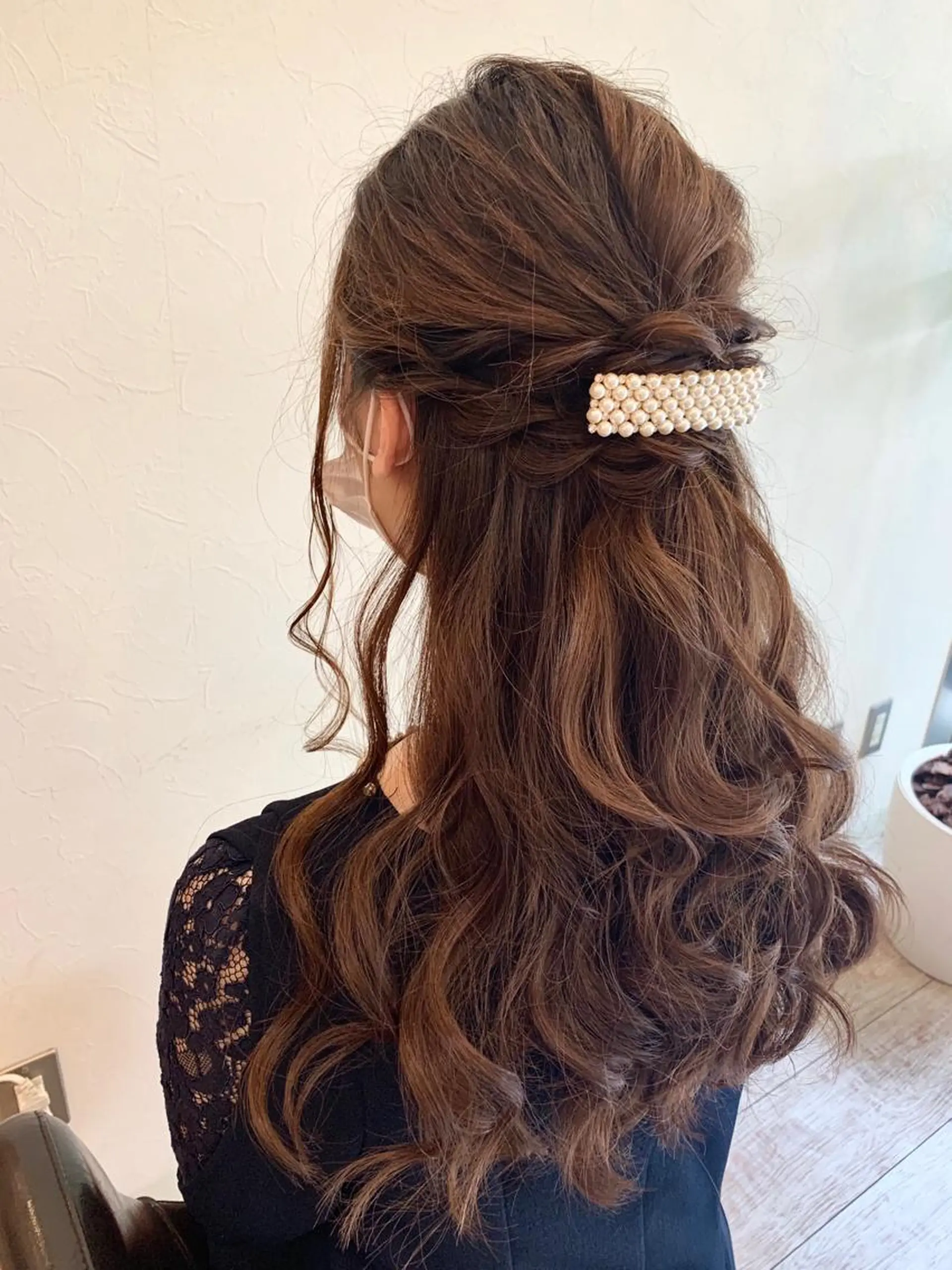 ロング ヘアアレンジ ハーフアップ 飯塚 沙衣のヘアスタイル