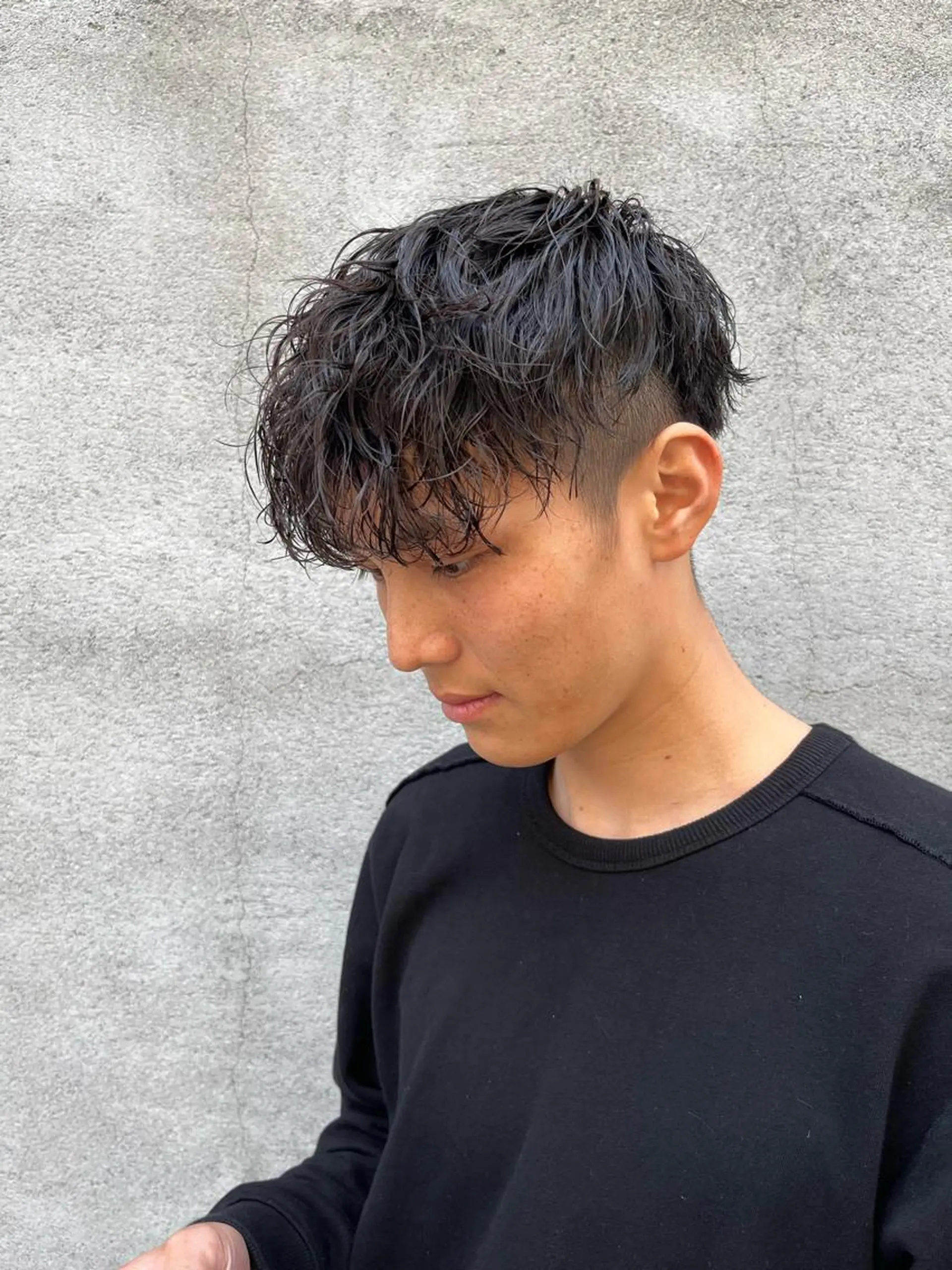 ショート パーマ メンズ スペインカール パーマ／透明感 🍃Hidetoraのヘアスタイル
