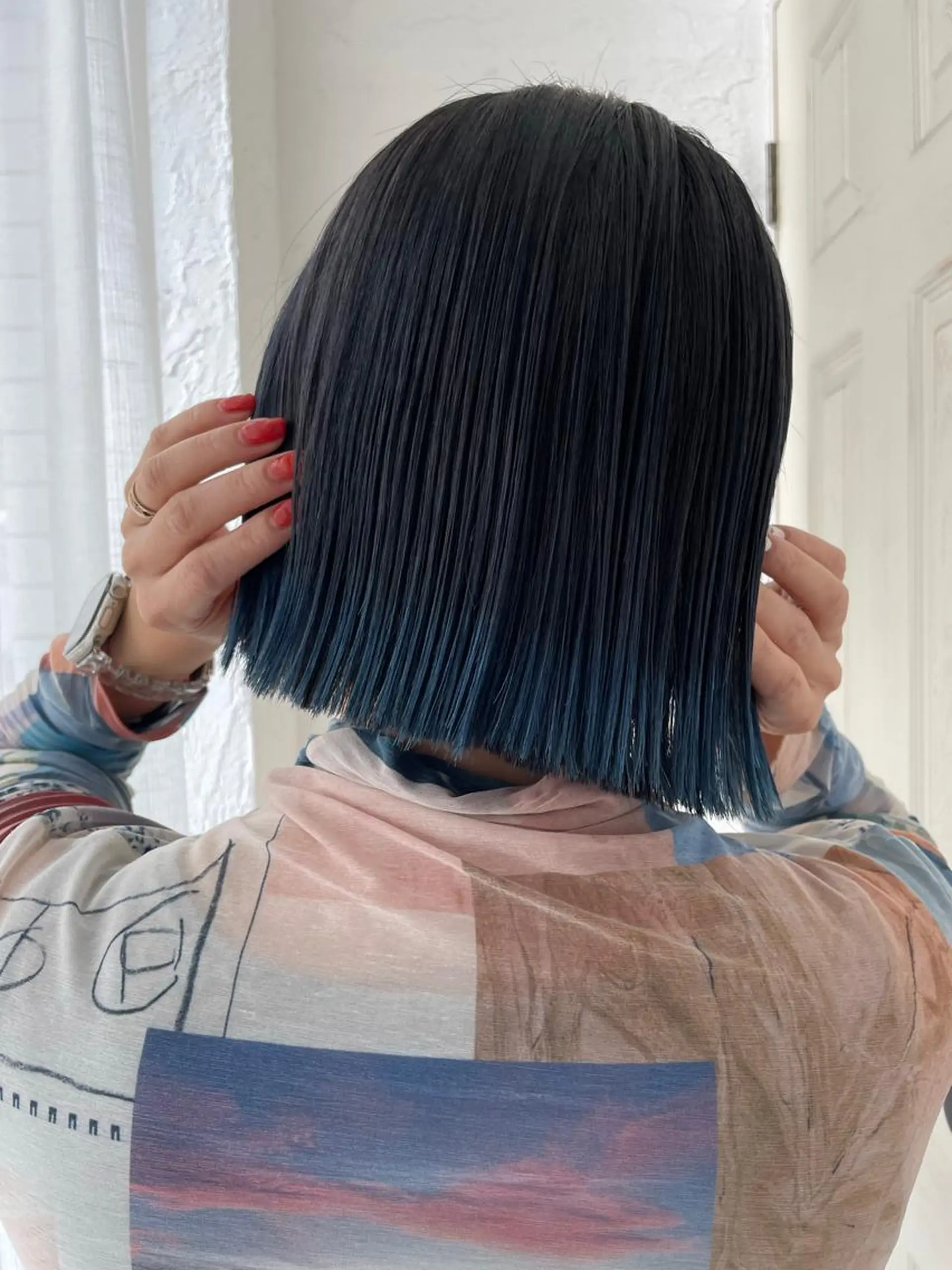 ミディアム カラー ブリーチ カット ヘアカラー タナカ マナミのヘアスタイル