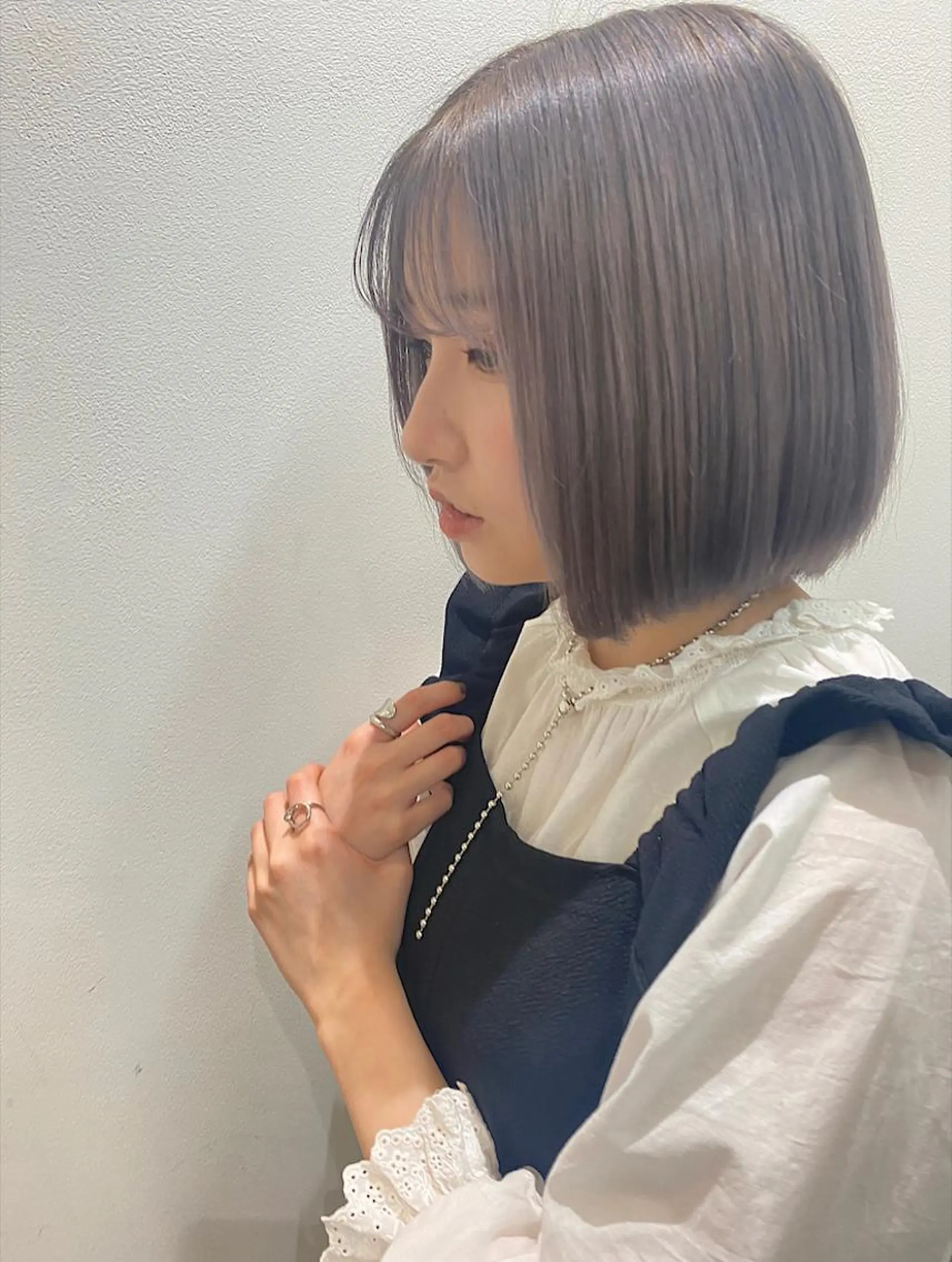 カラー グレージュ ラベンダーカラー ラベンダーグレージュ ラベンダーグレー 韓国ヘア/艶髪🎀 宮川みほのヘアスタイル