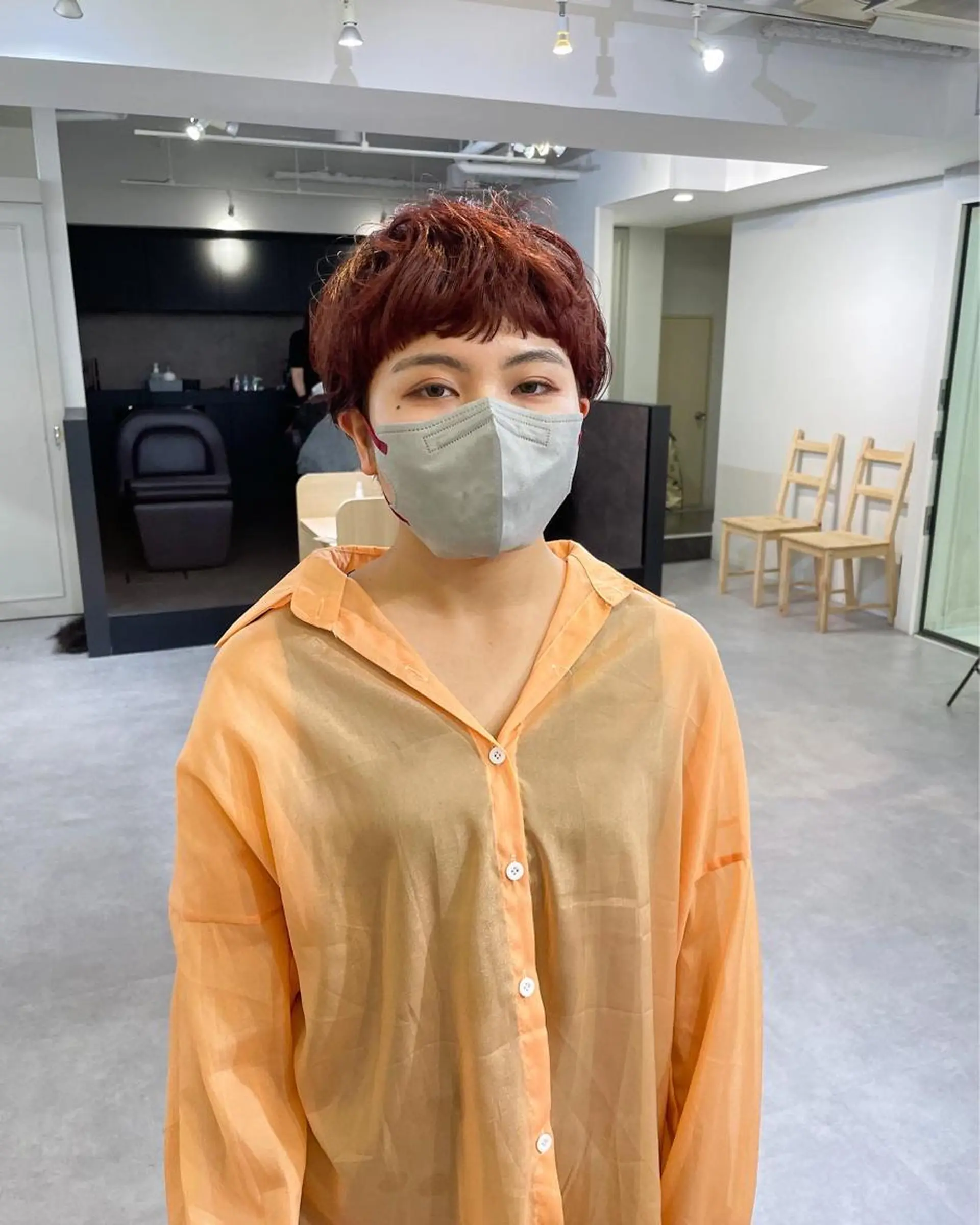 ショート カラー マニッシュショート ショートヘア パーマ＊ 顔まわり似合わせのヘアスタイル