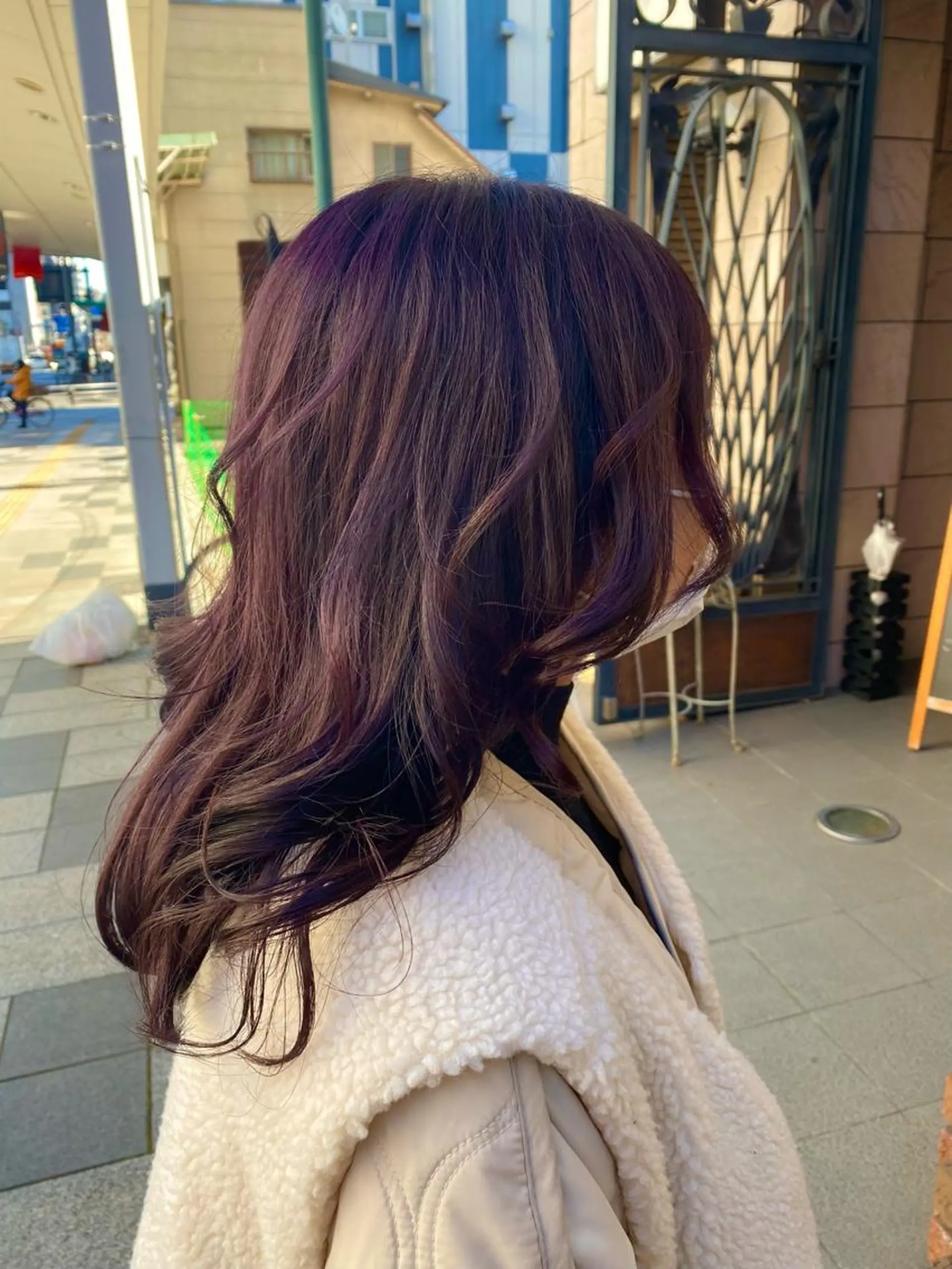 ロング カラー ピンクカラー バイオレットカラー バイオレットピンク カット ヘアカラー トリートメント ケアカラーリスト✂️ SHIAN   フジのヘアスタイル