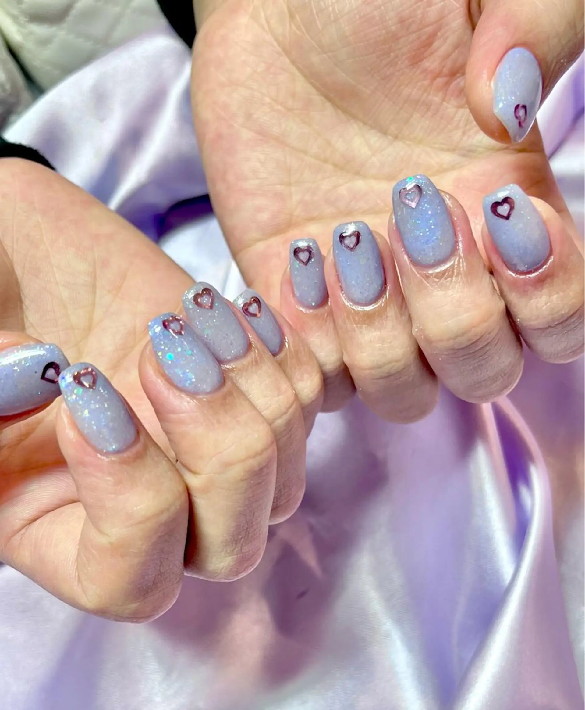 ネイル オーロラネイル ハート ホログラムネイル キラキラネイル ラメ(グリッター) ハンドネイル para ☀︎ sol by BECK所属・Para Sol nail　Maoのネイルデザイン