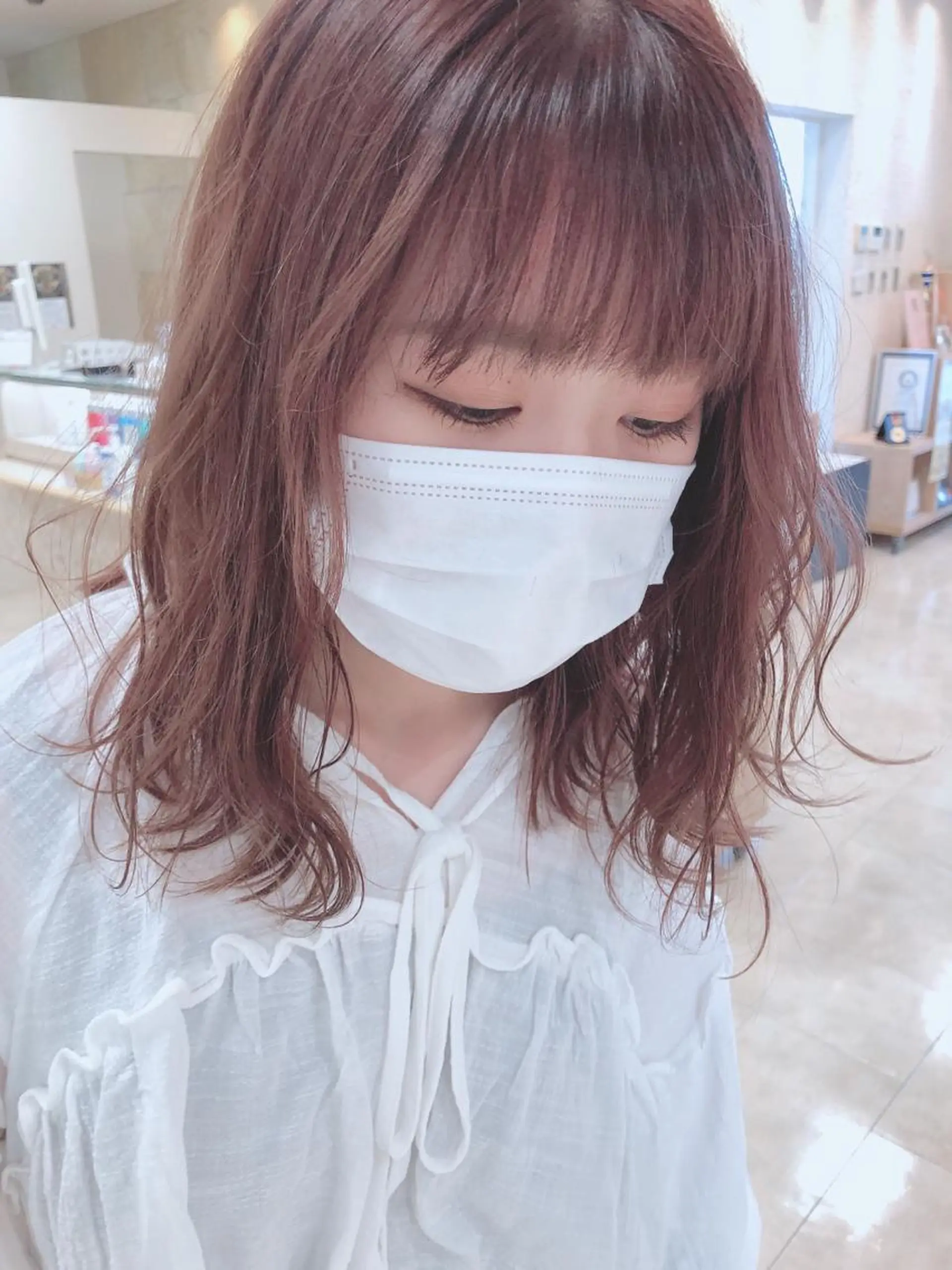 ロング カラー ベージュカラー ピンクカラー ピンクベージュ ヘアカラー トリートメント 似合わせ.ﾍｱｾｯﾄ 得意🌹井上美沙のヘアスタイル