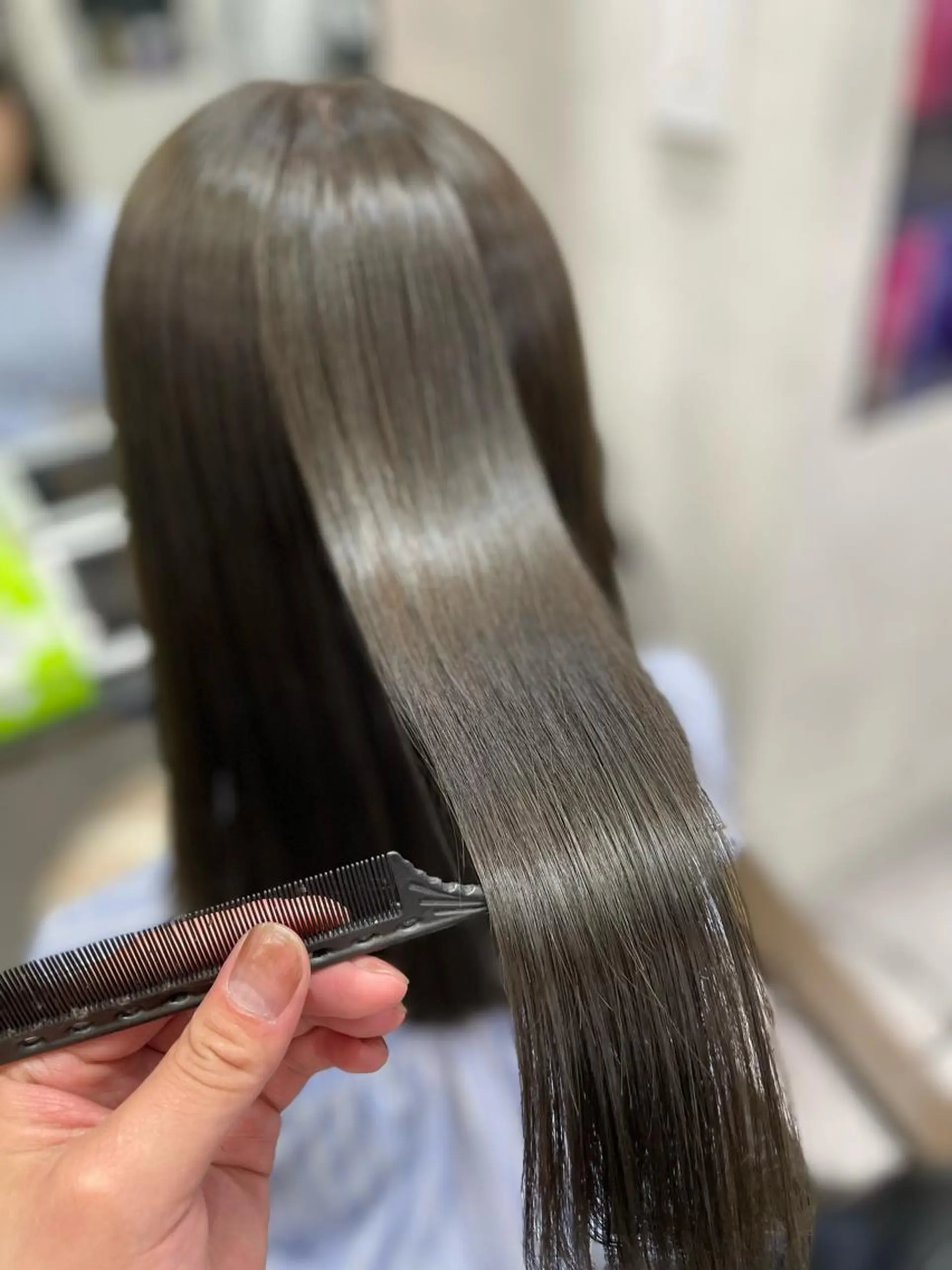 ロング アッシュ ケアカラー 髪質改善 トリートメント 👑最高級エクステ 👑新宿/タイセイのヘアスタイル