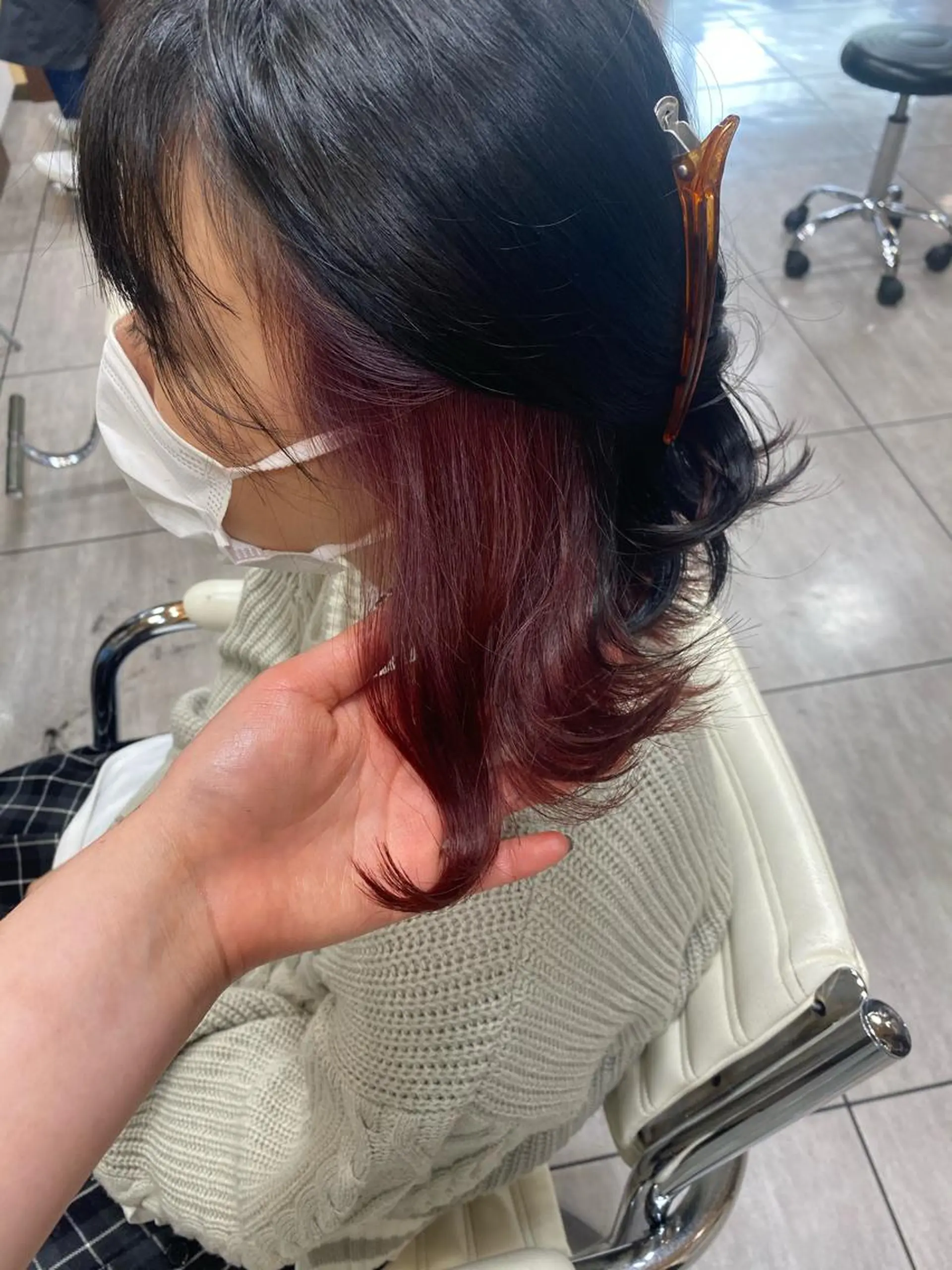 ミディアム カラー ヘアアレンジ ヘアカラー HAIRSALONLOOP所属・川上 麻梨阿のヘアスタイル