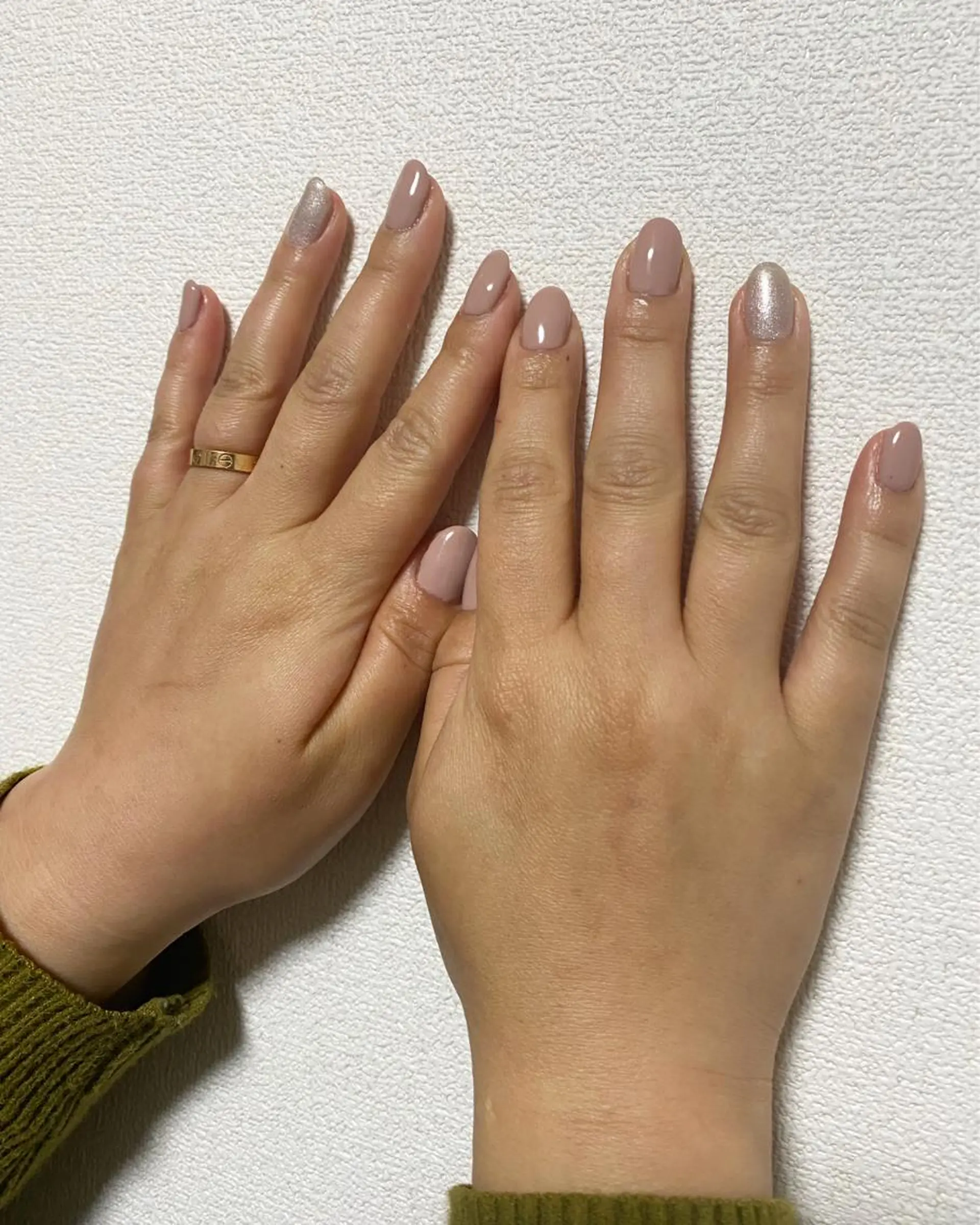 ネイル キラキラネイル ピンク ハンドネイル 自宅サロン FeelFreeのネイルデザイン