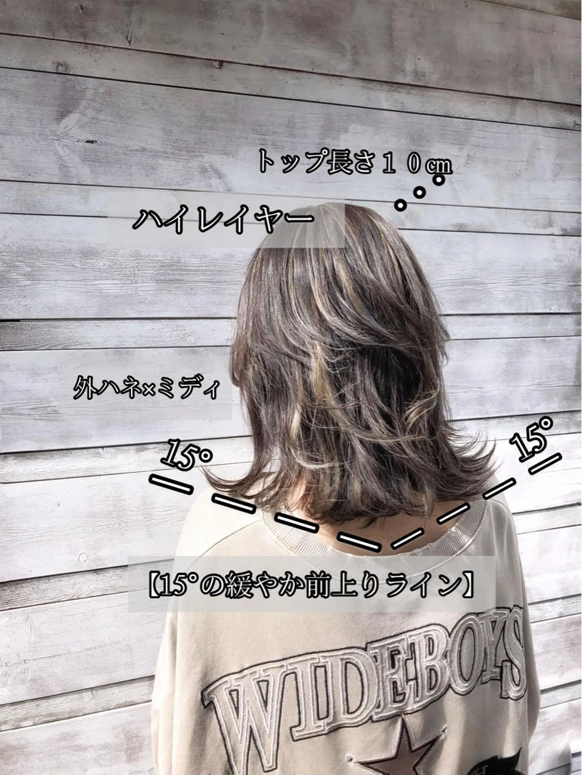 ミディアム シールエクステ アッシュ アッシュグレー エクステ ハイライト ヘアカラー トリートメント LOCO Ko-kiのヘアスタイル