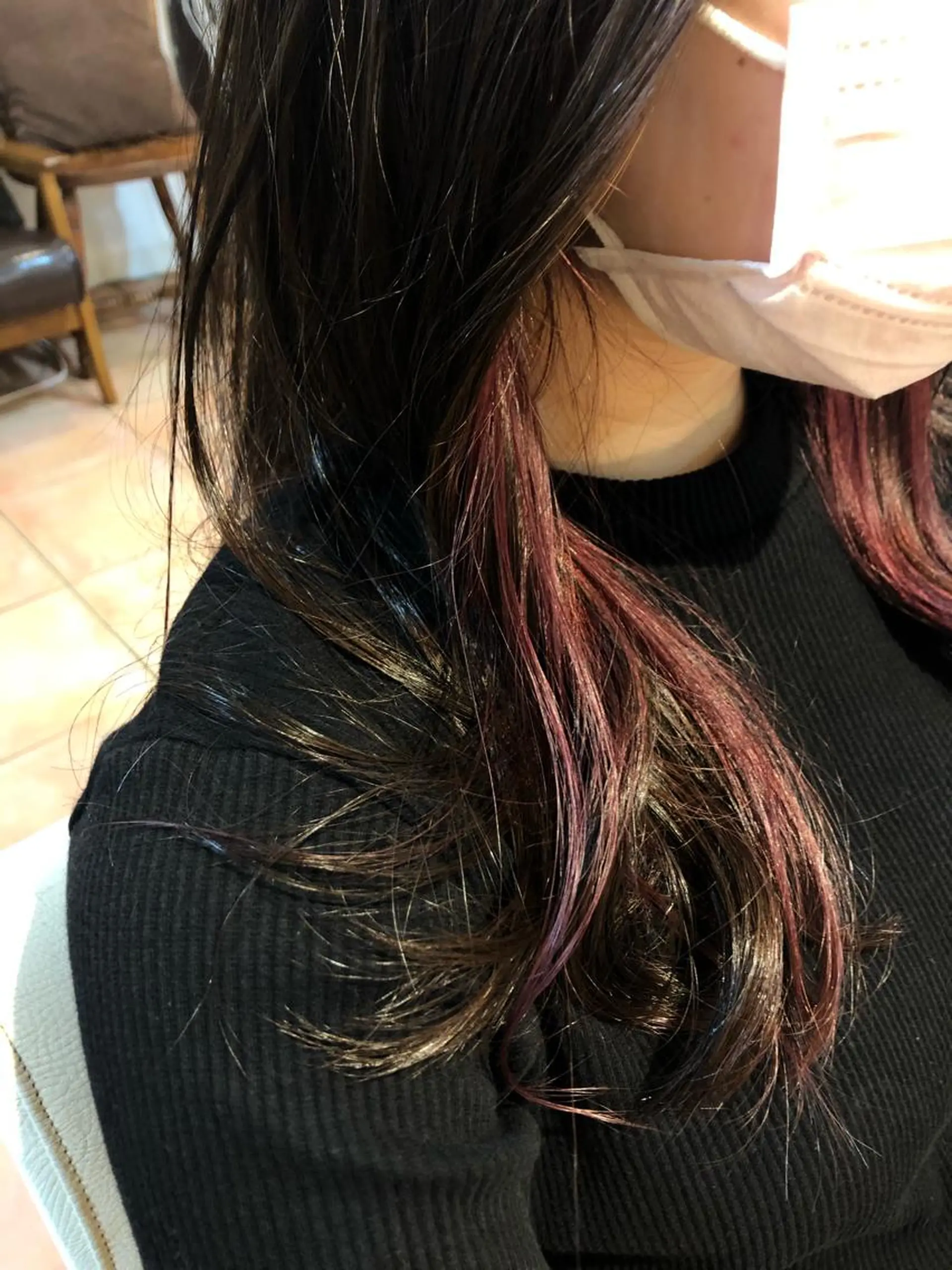 カラー インナーカラー ピンクカラー バイオレットカラー 💙あかみね 💙(mine)のヘアスタイル