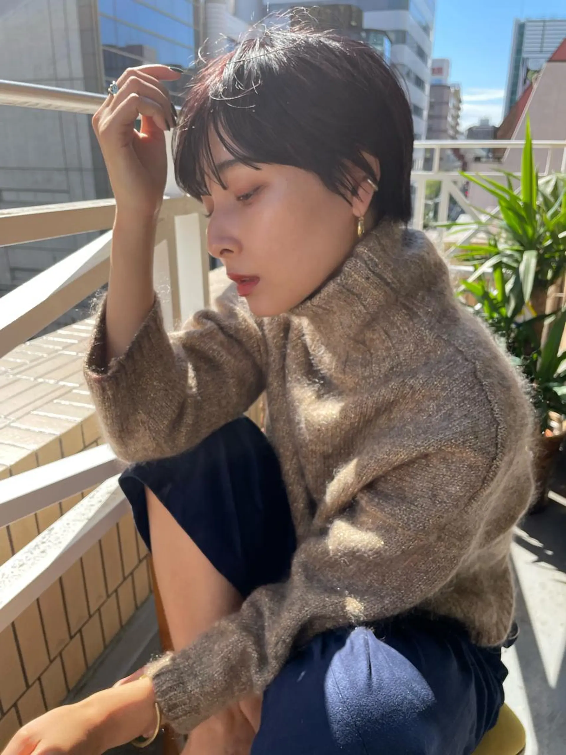 ショート カラー ショートボブ ブリーチ ボルドーカラー ボブ 外国人風カラー ショート/ボブ専門 宮脇美奈/南船場のヘアスタイル