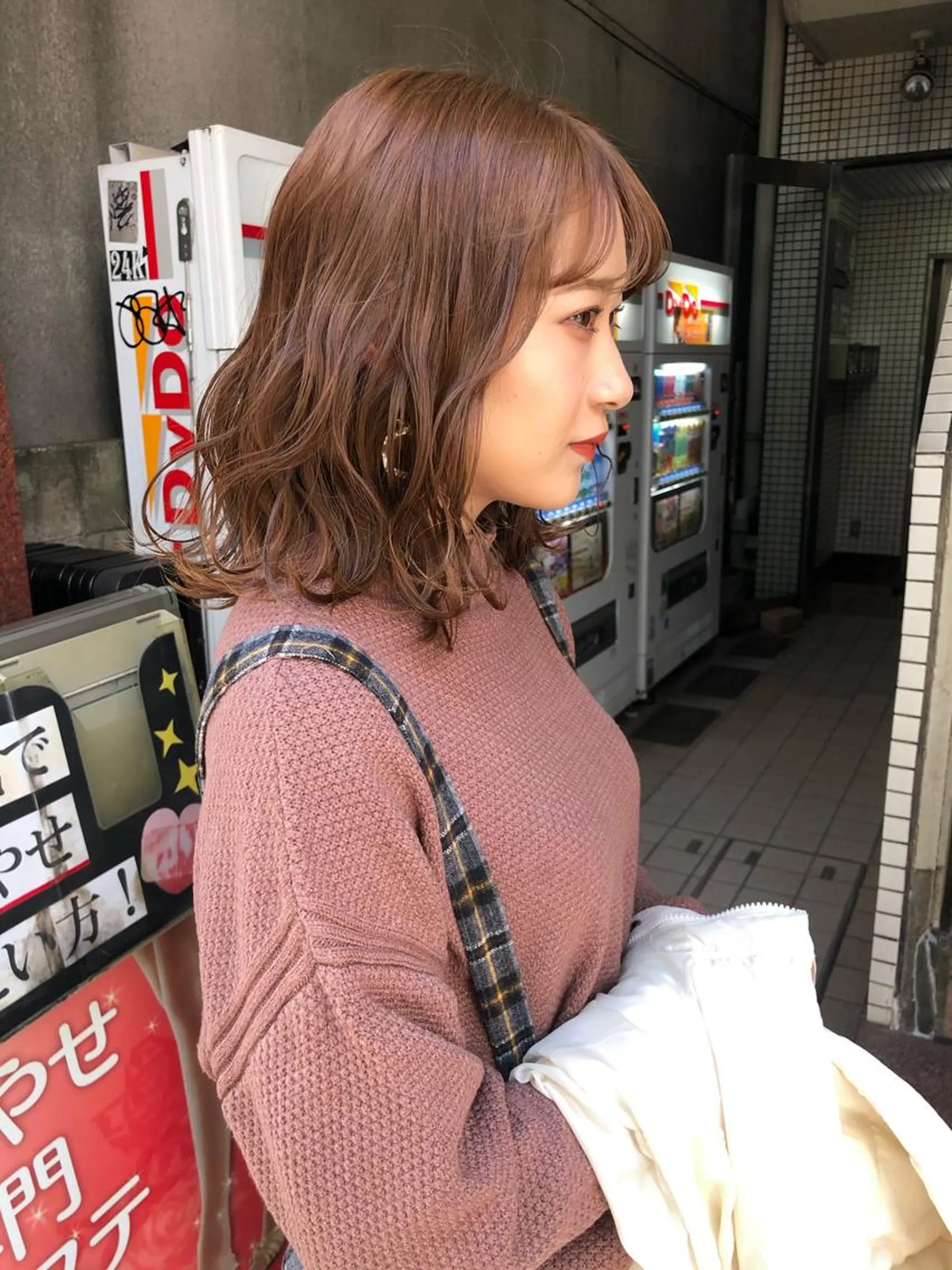 ミディアム カラー 🌷ボブ/髪質改善 ストレートのヘアスタイル