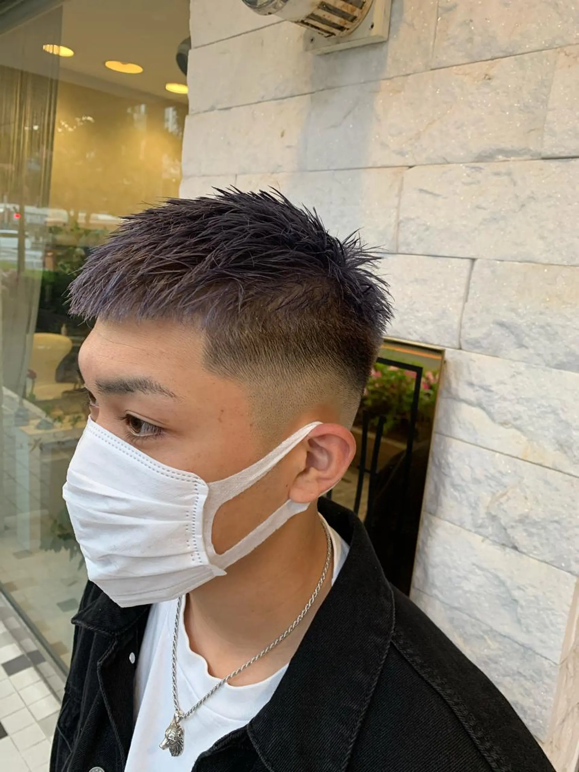 カラー メンズ メンズブリーチ フェードカット メンズパーマ 学生（メンズ向け） スキンフェード L PLACE所属・L PLACE 丸山一希のヘアスタイル