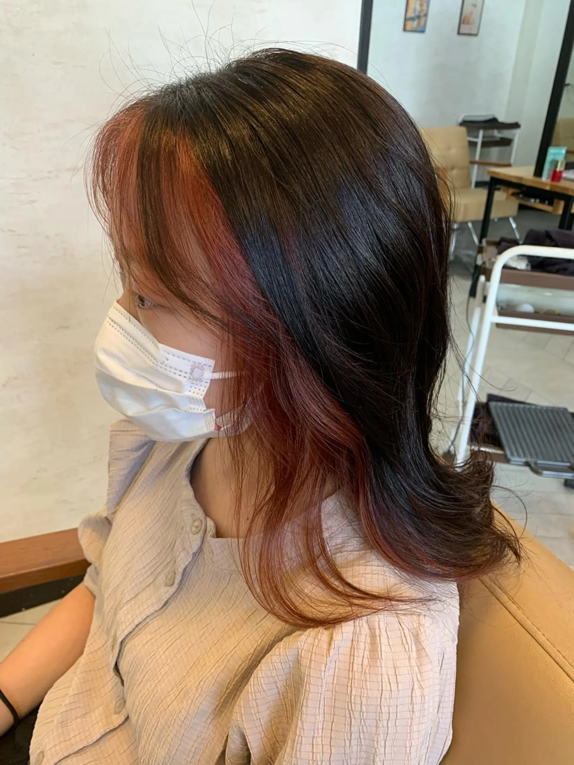 セミロング カラー ミストバング  フェイスフレーミング est hair Ameri 松戸西口店所属・est  店長 ✂︎高橋✂︎のヘアスタイル