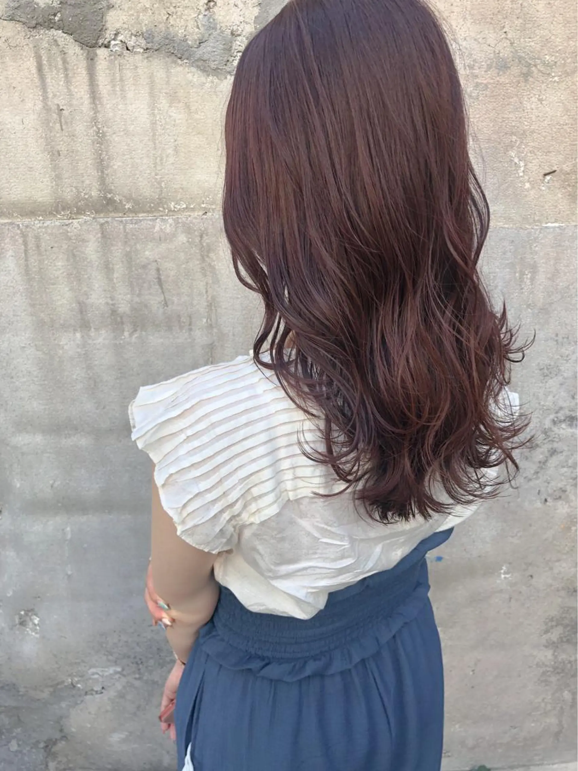 セミロング ヘアカラー トリートメント 髪質改善、縮毛矯正 酸性縮毛矯正のヘアスタイル