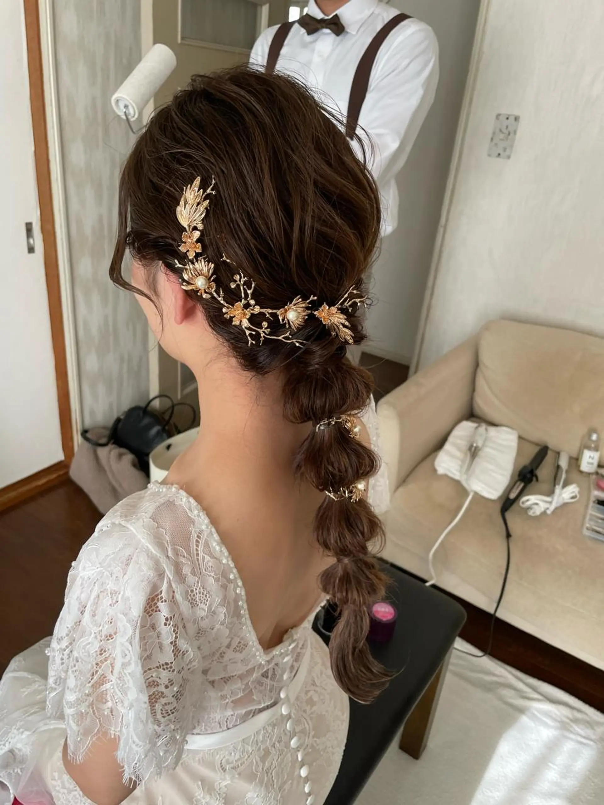 ロング ヘアアレンジ 結婚式・ブライダル エクステ ヘアセット レイヤー/ハイトーン 🫧‪Erikaのヘアスタイル