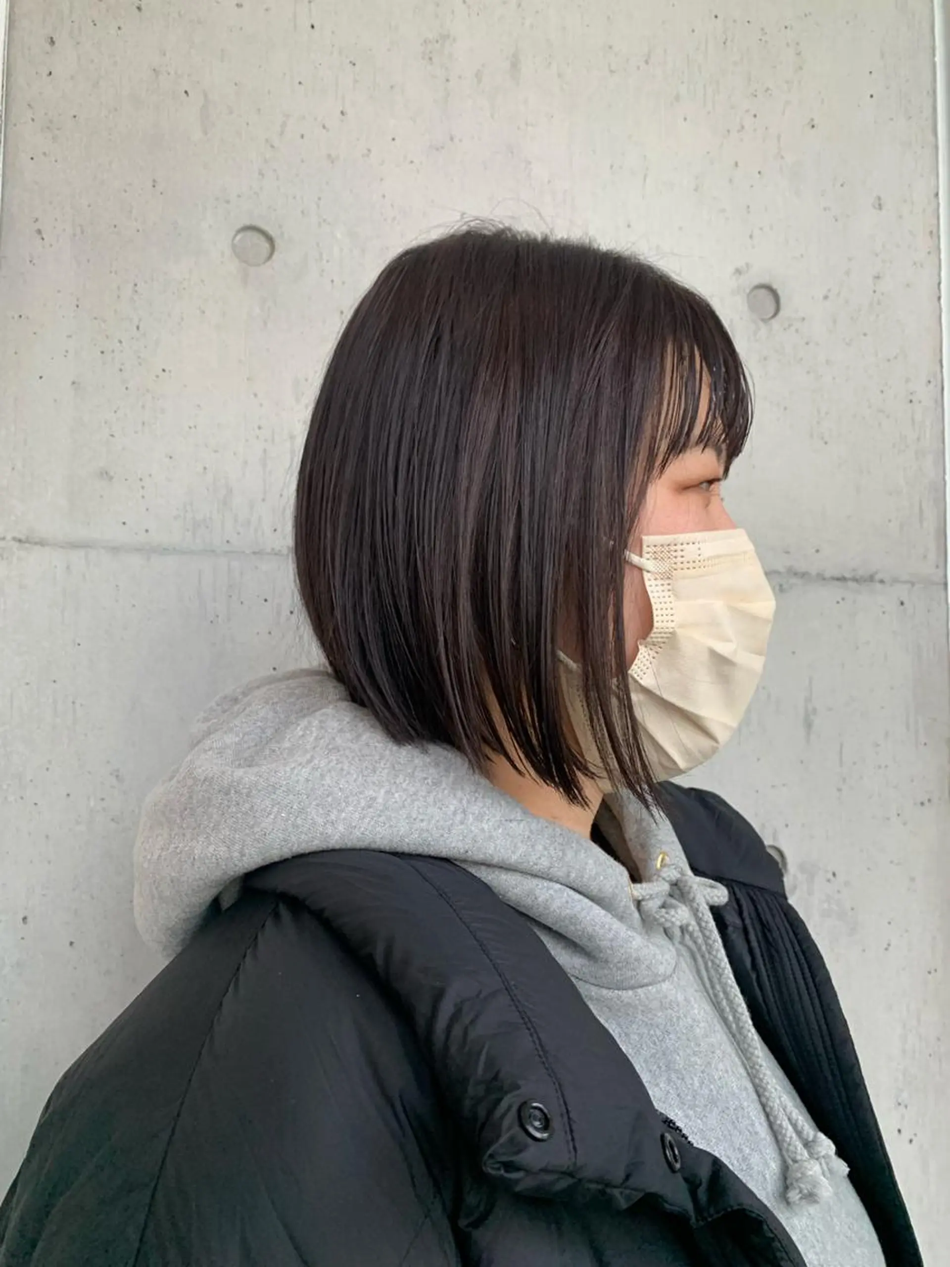 ショート カラー 切りっぱなしボブ ボブ カット ヘアカラー トリートメント カネコ ユカリのヘアスタイル