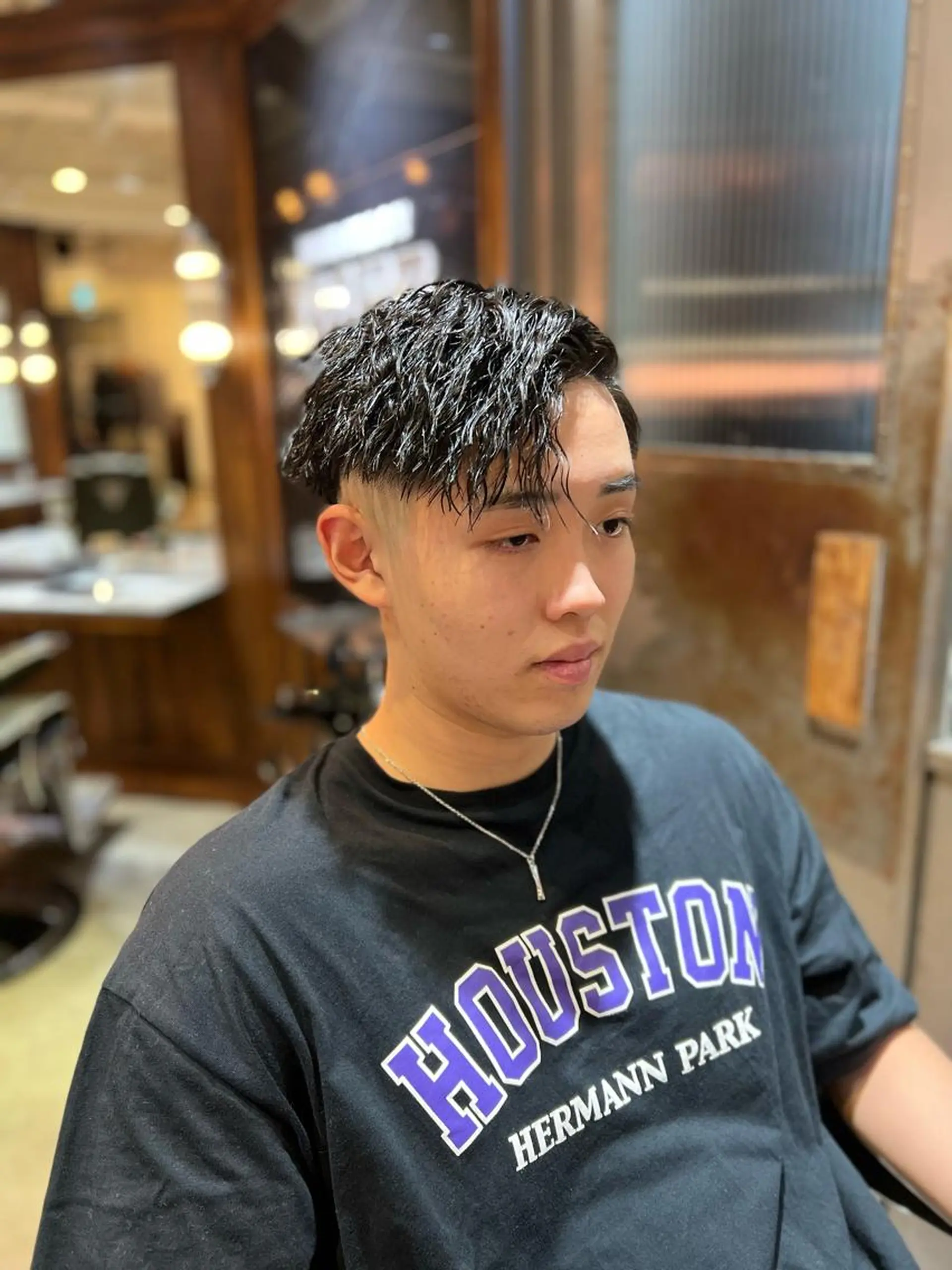 ショート パーマ メンズ カット パーマ トリートメント BINGO HAIR WORKS 【ビンゴヘアワークス】所属・🎱メンズフェード 特化HYOGA🎱のヘアスタイル