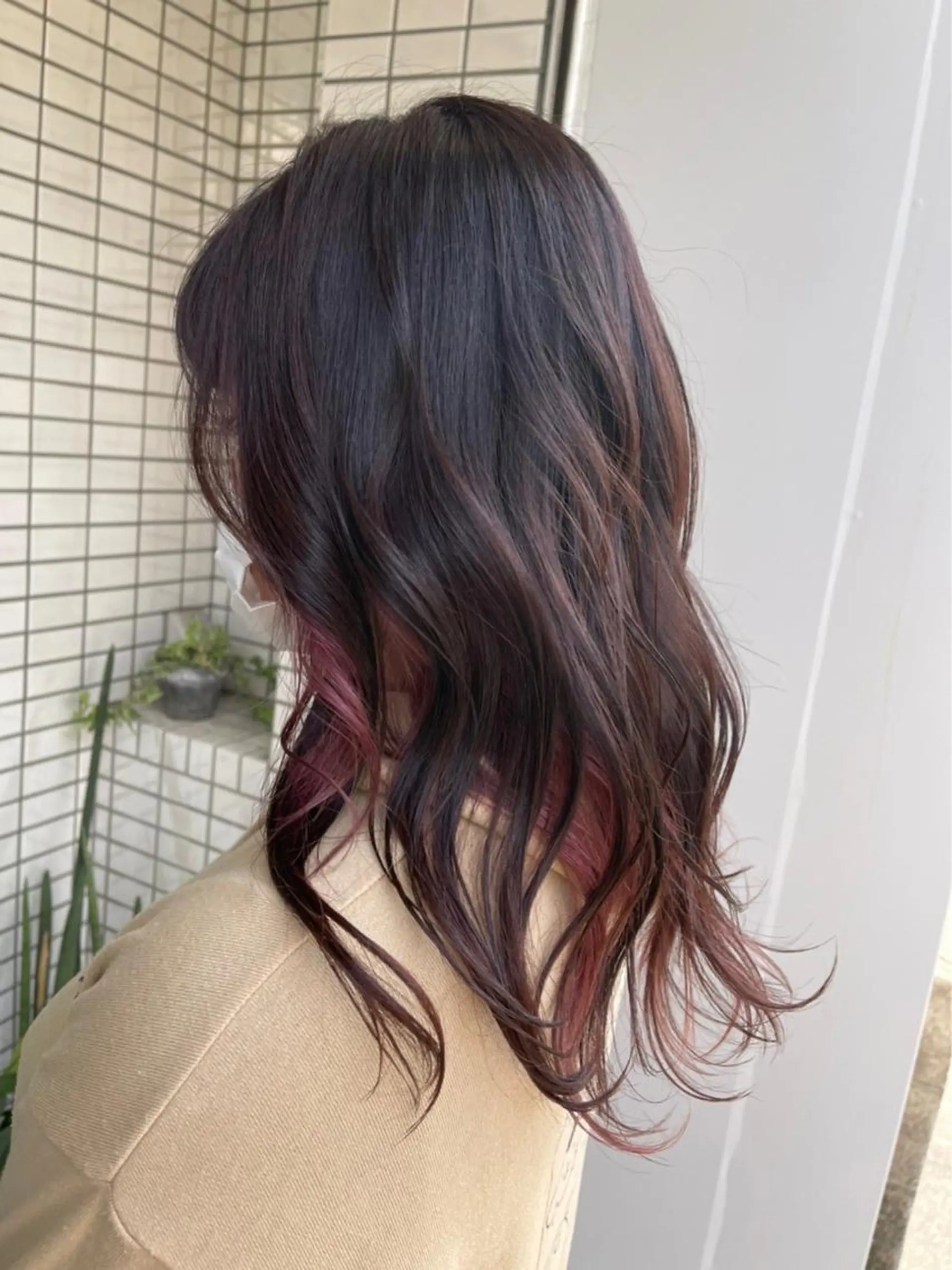 セミロング カラー StellA所属・MIZUKI/町田/ ハイトーンカラーのヘアスタイル