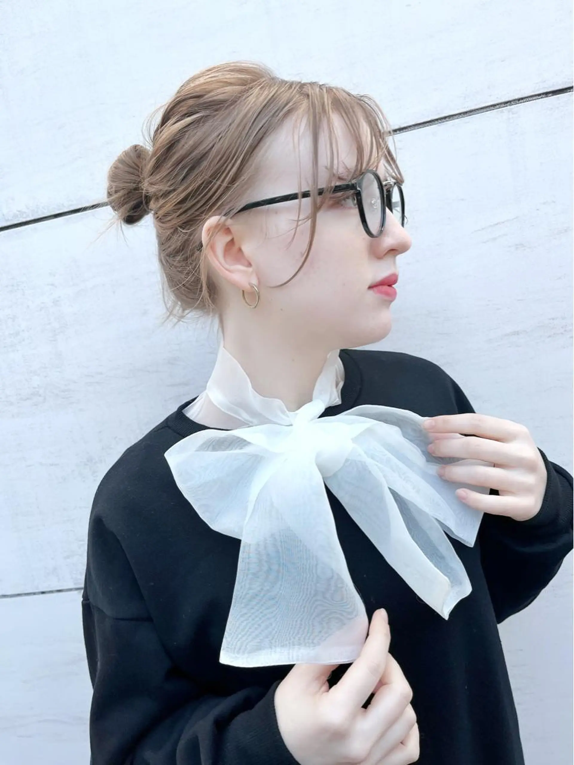 セミロング カラー ヘアアレンジ ヘアセット ピンクカラー🩷 ヘアセットＮＯ.1のヘアスタイル