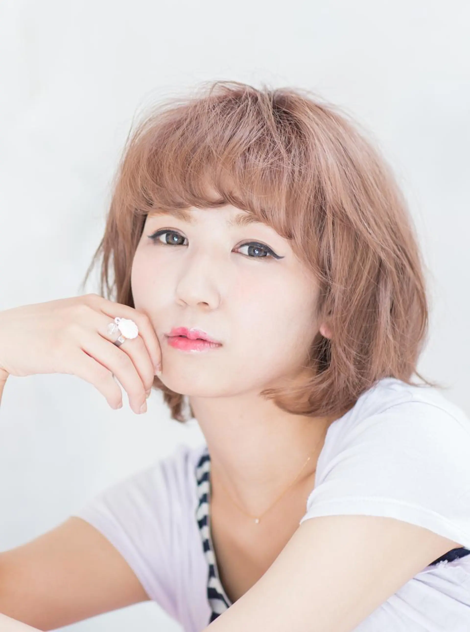 ミディアム カラー 透明感カラー 小顔カット ✨hair make flencia✂️✨のヘアスタイル