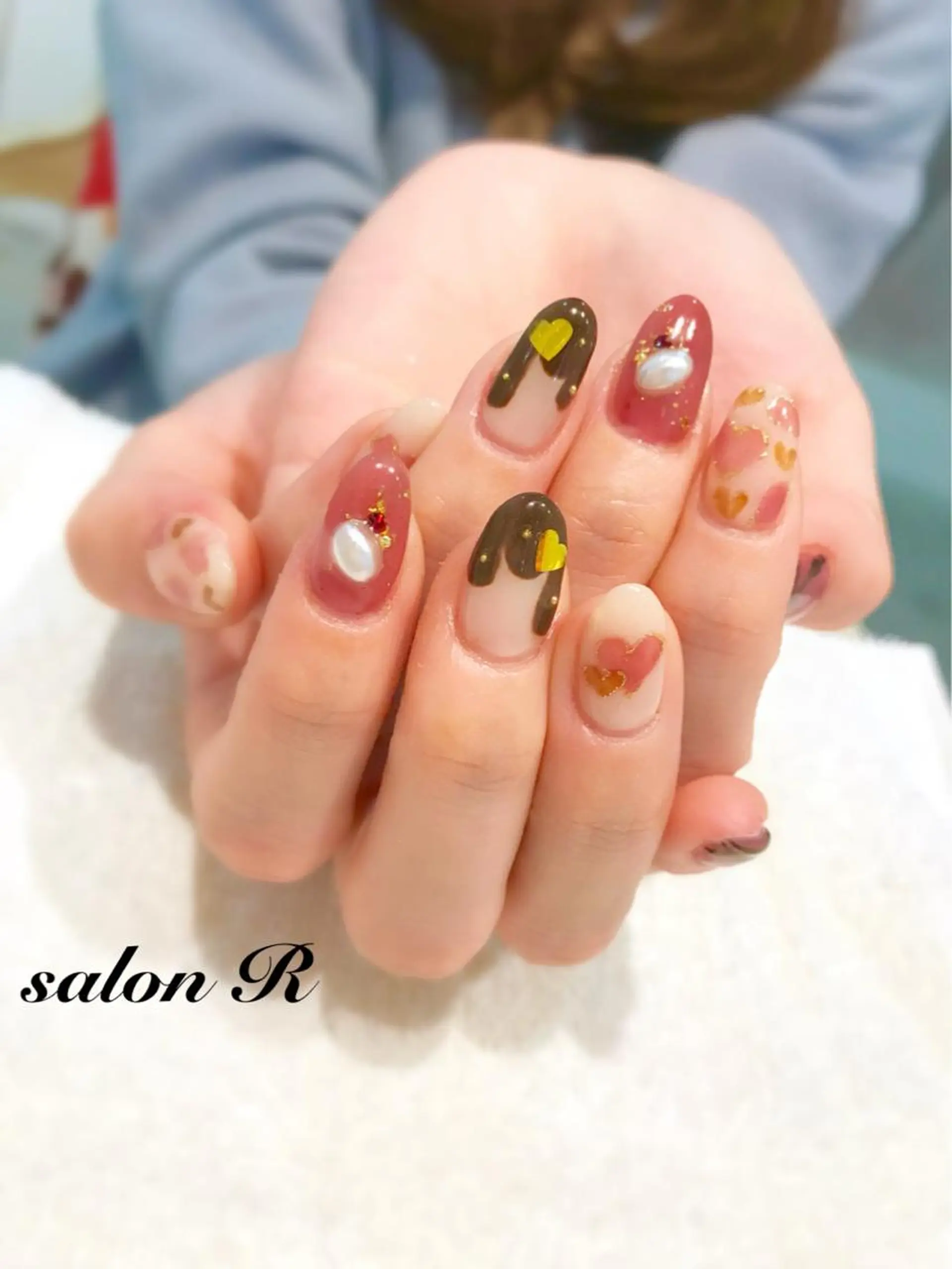 ネイル ハート ハンドネイル Re Pearl～コーディネートサロン～ 市駅前店所属・NARUMI HYODOのネイルデザイン