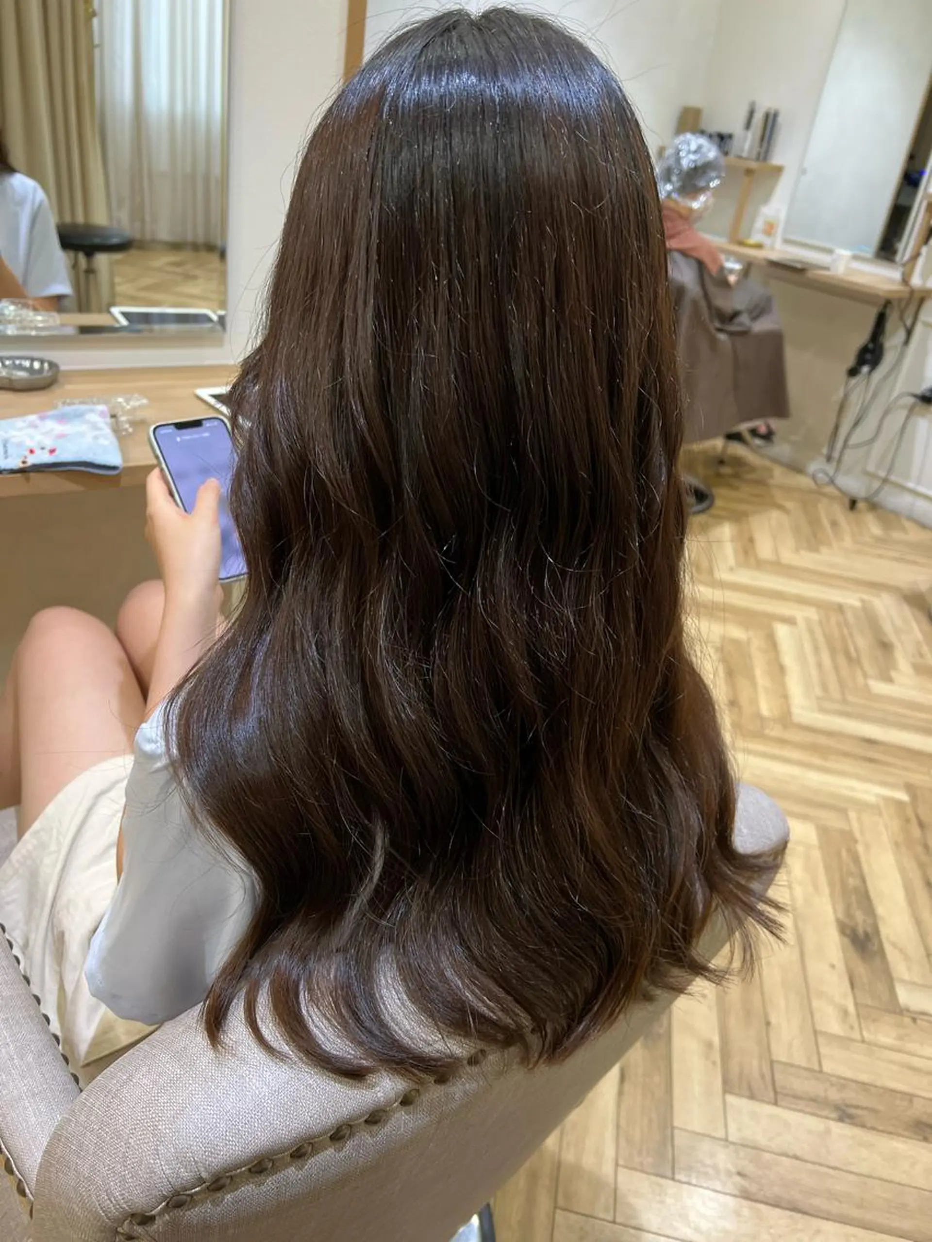 ロング ヨシンモリ 韓国風ヘア カット ヘアカラー トリートメント 韓国ヘア🇰🇷 SAYAのヘアスタイル
