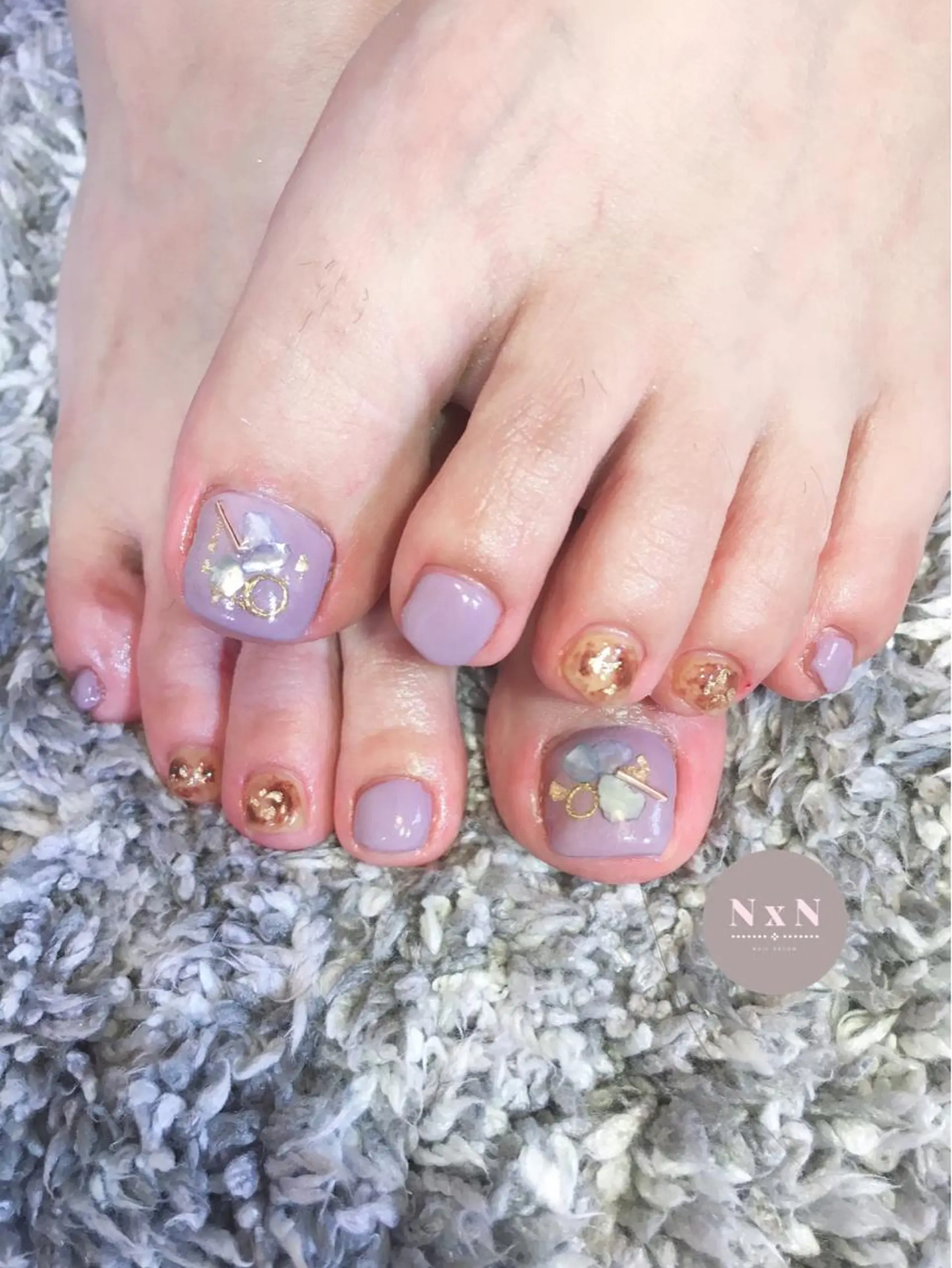 ネイル べっ甲ネイル ジェルネイル ぷっくりネイル フットネイル nail salon N×Nのネイルデザイン