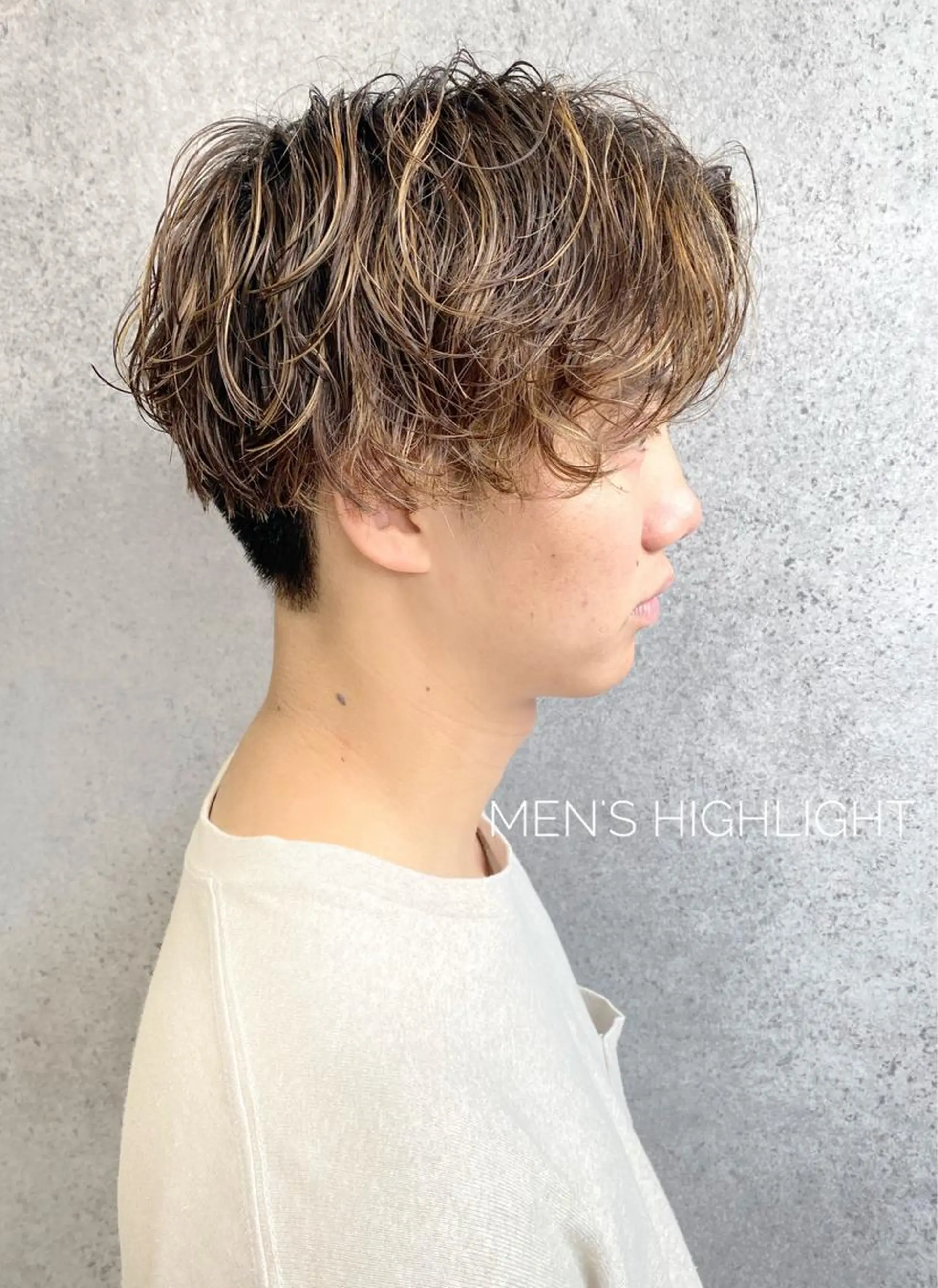 ミディアム カラー パーマ メンズ カット clomus所属・YUKA艶髪 🌸寛ぎ部屋のヘアスタイル