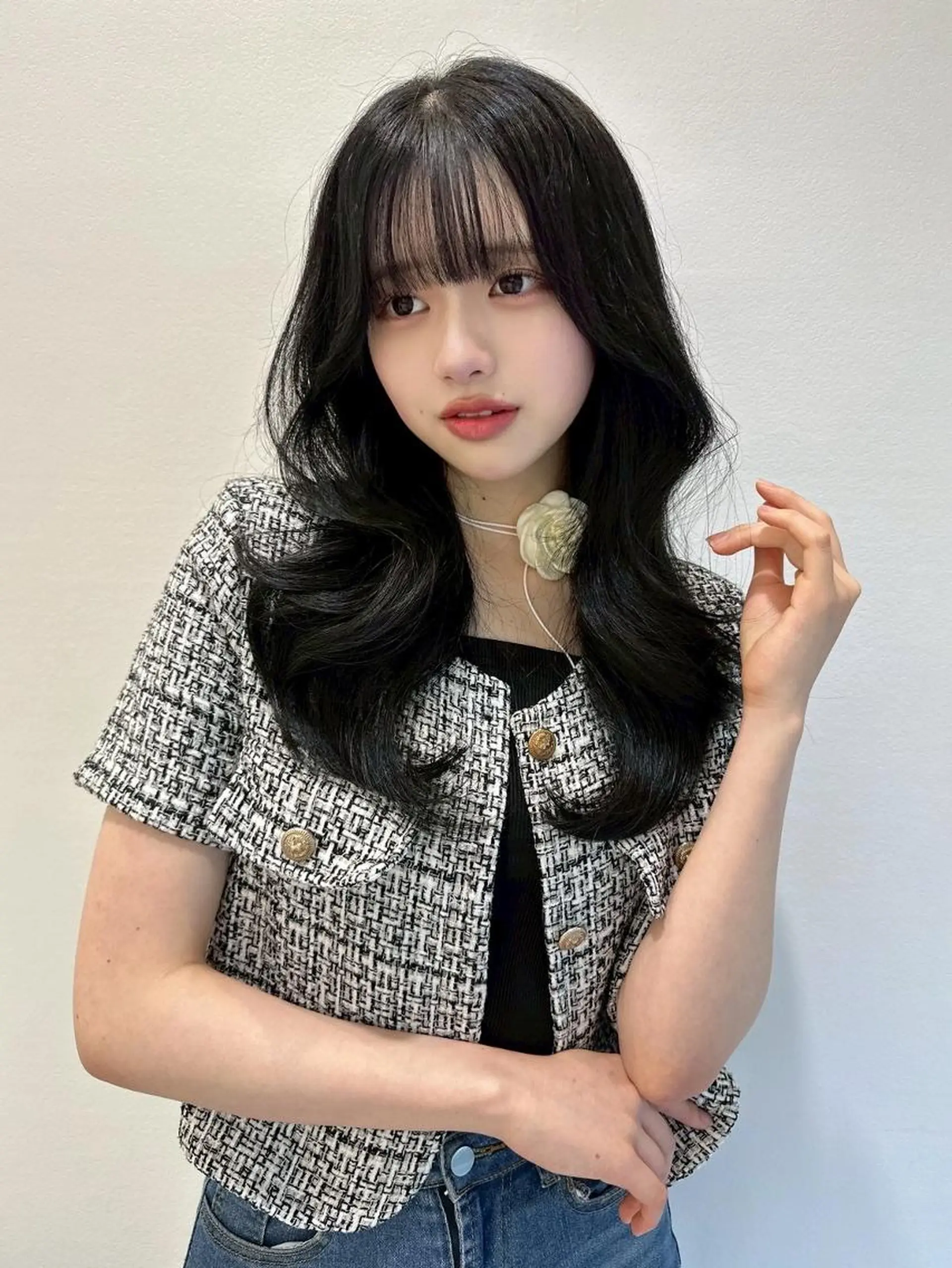 カラー カット ヘアカラー トリートメント ヘアセット 重くない🤍韓国 暗髪/銀座美容室のヘアスタイル