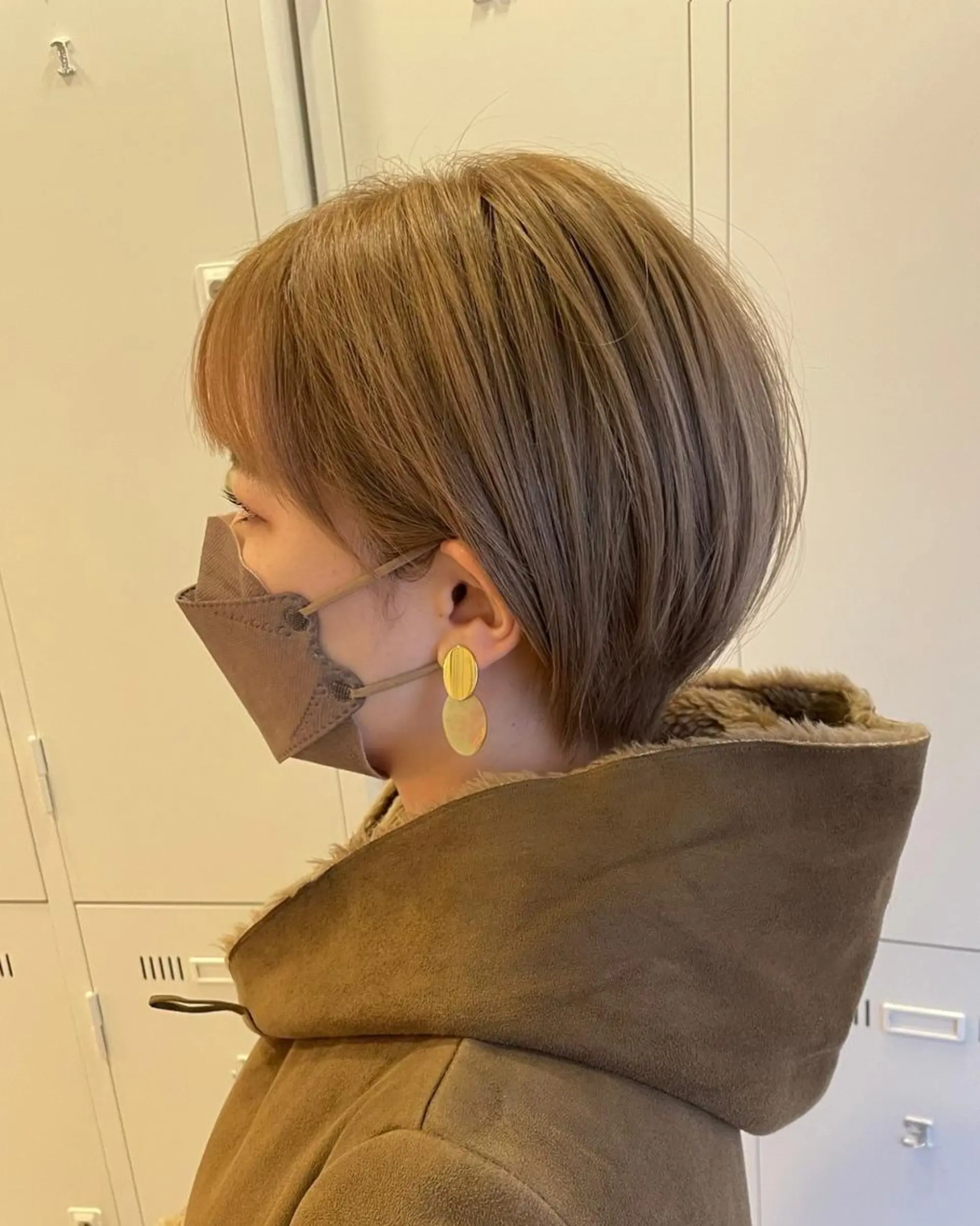 ショート カラー アディクシーカラー アクアカラー アッシュ バレイヤージュ ミストバング N° uairo 川崎西口店のヘアスタイル