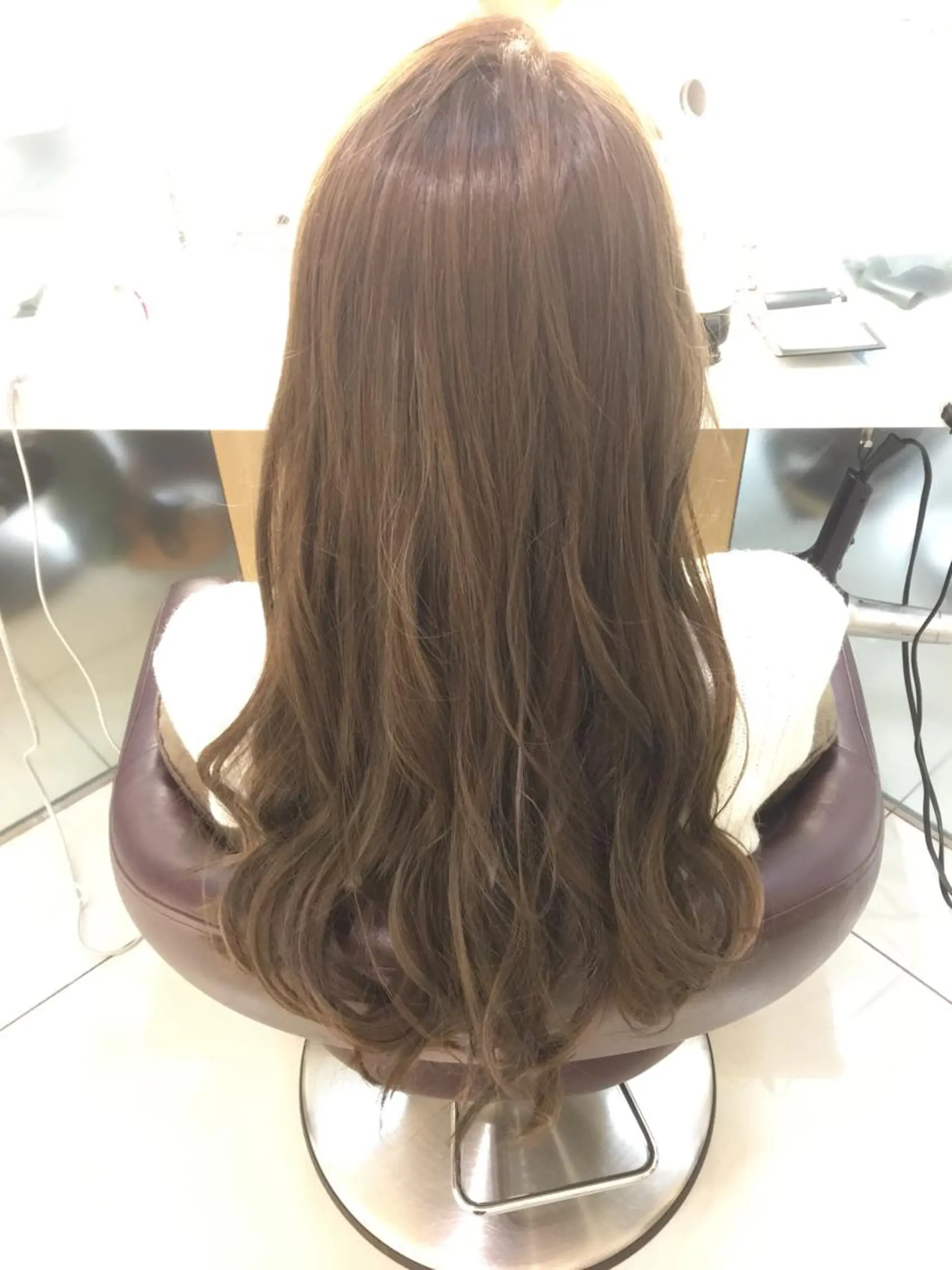 ロング カラー アッシュ ベージュカラー ヘアカラー 広がり毛特化 頭身浴/ 中田のヘアスタイル