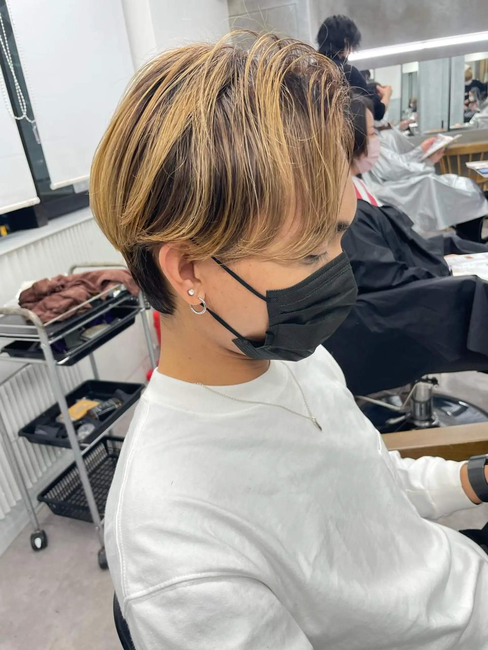 ショート メンズ メンズバレイヤージュ レイヤーカット ダブルカラー🎀池袋 RUKAのヘアスタイル