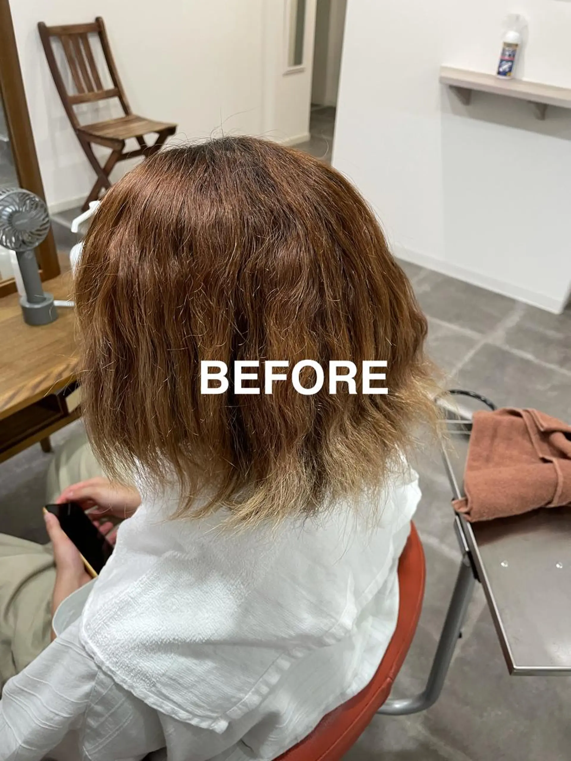 ショート カラー ブリーチ オレンジ カット ヘアカラー トリートメント 森田 一平のヘアスタイル