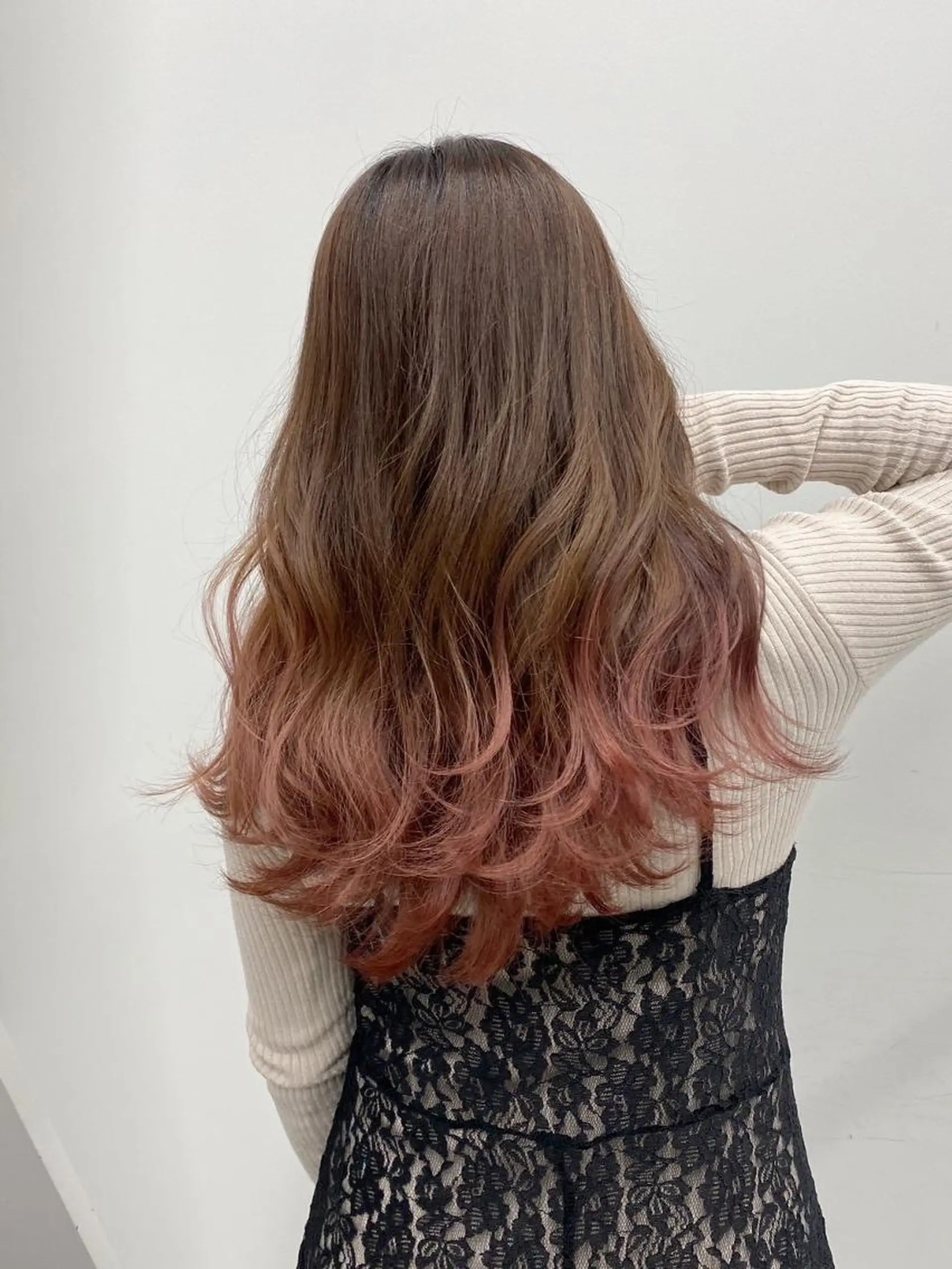 ロング アッシュ ハイライト 髪質改善 【公式】amble luxe 中野のヘアスタイル