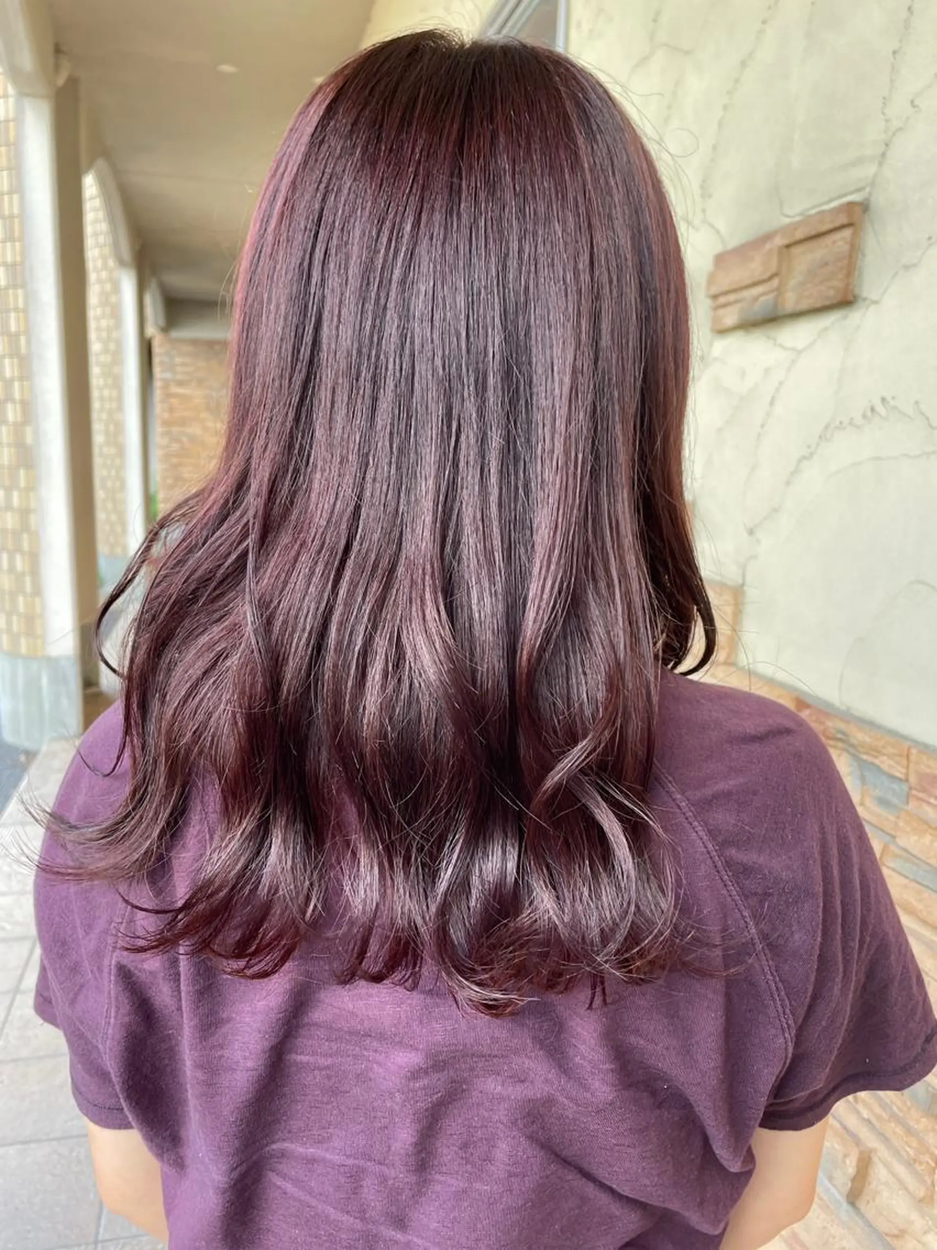 ロング カラー ピンクカラー 小野 絢未のヘアスタイル
