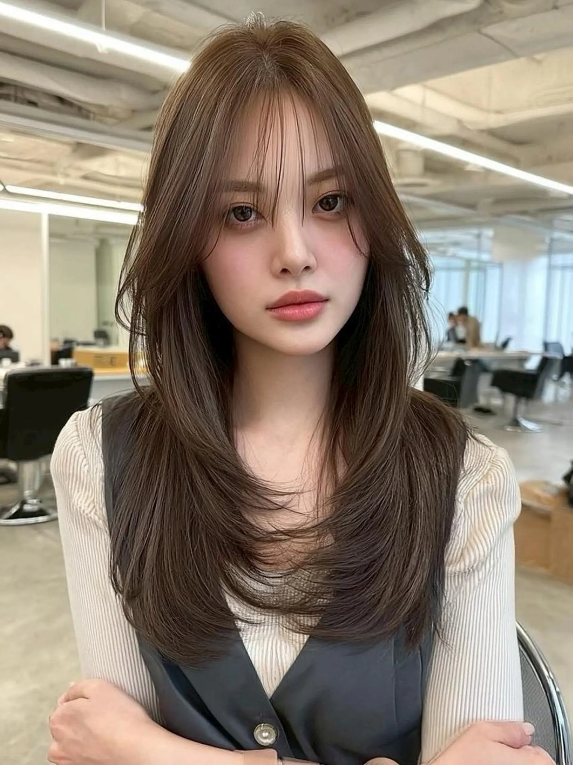 セミロング 韓国風ヘア レイヤーカット カット ヘアカラー トリートメント KANA/天王寺 🎀🫧のマツエク・マツパデザイン