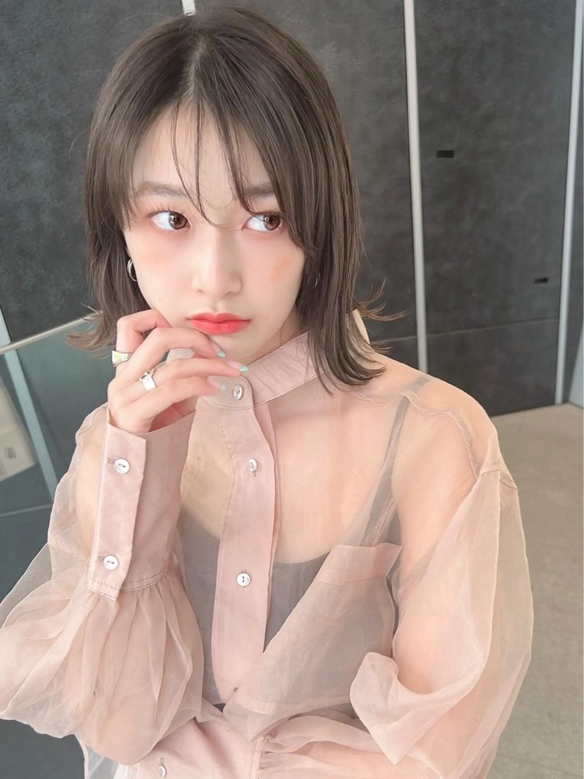 ミディアム カラー パーマ ヘアカラー トリートメント 【公式】amble luxe池袋東口♻️のヘアスタイル