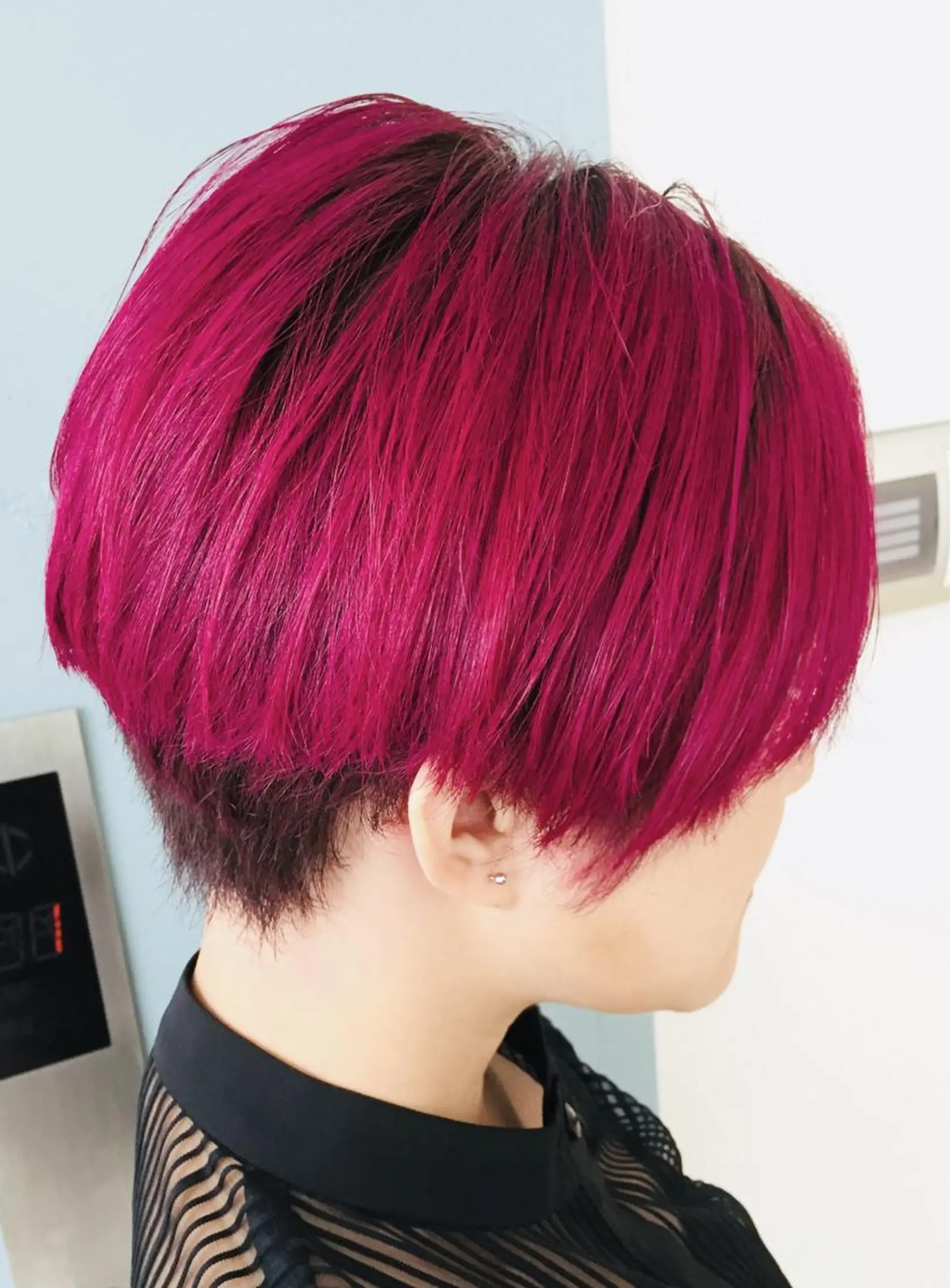 ショート カラー ピンクカラー レッドカラー 船津武俊 フナツタケトシのヘアスタイル