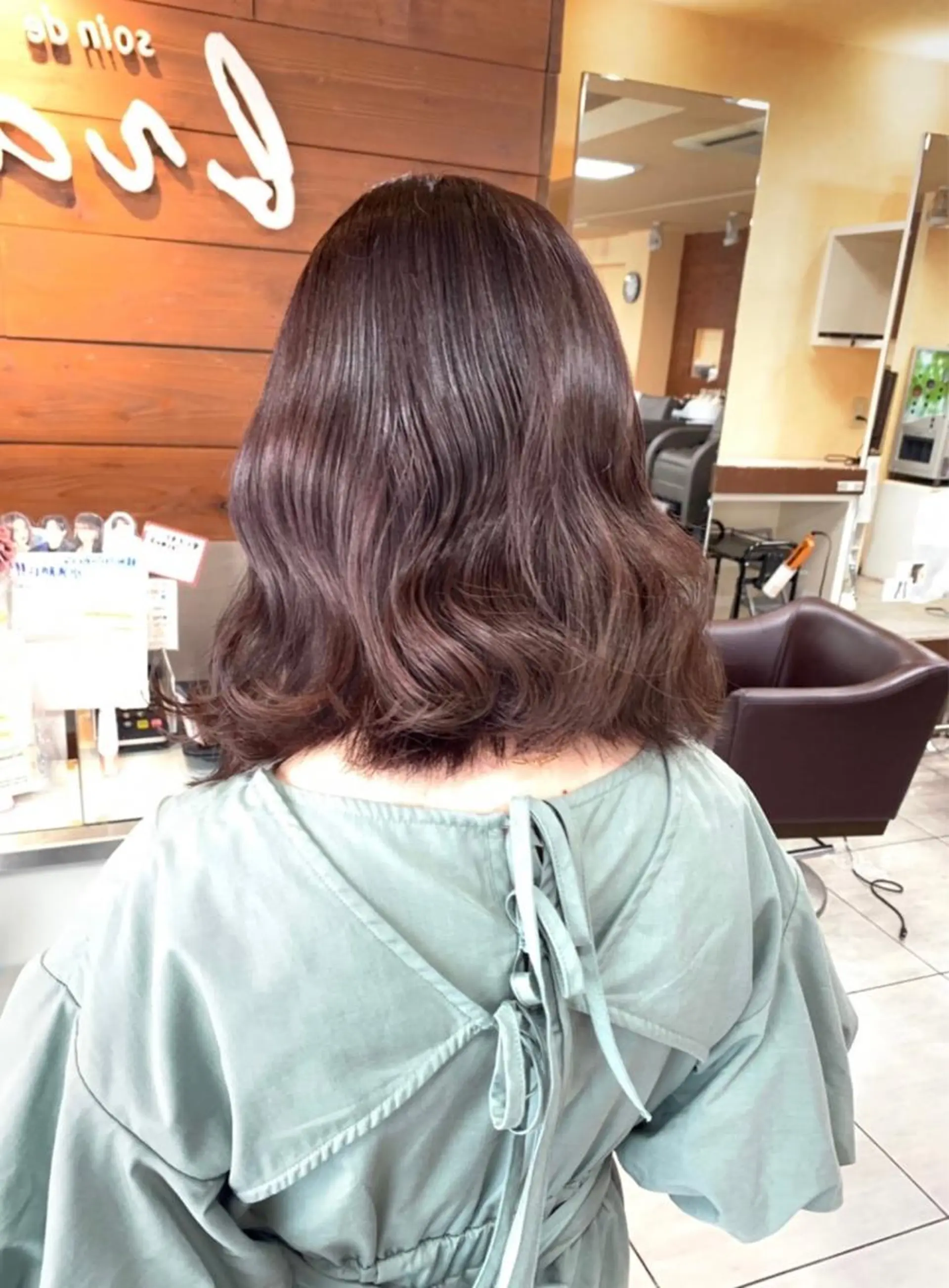 ミディアム ピンクブラウン ヘアカラー トリートメント 🫧艶髪カラー🫧 森本くるみのヘアスタイル