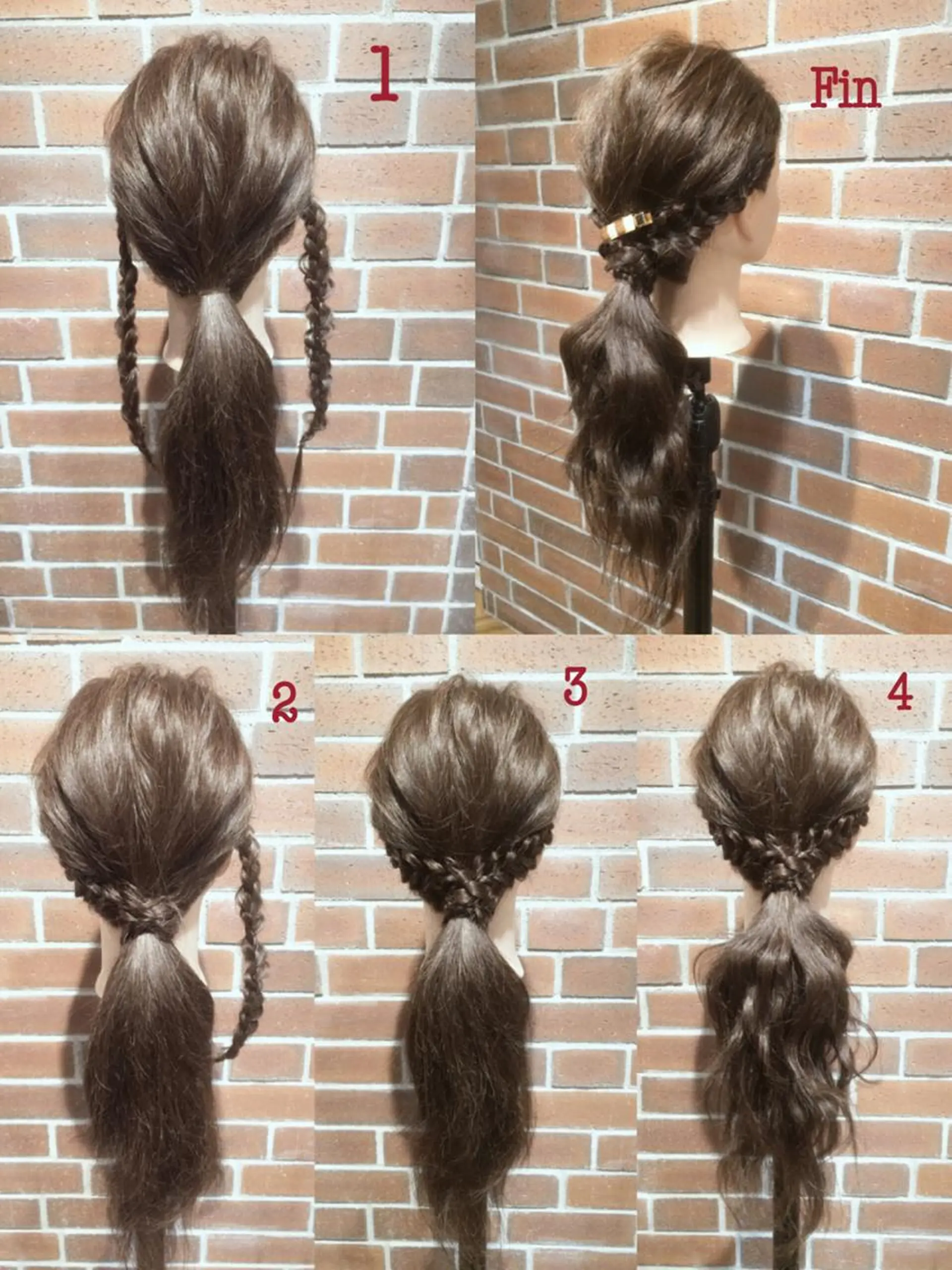 ミディアム セミロング ロング ヘアアレンジ ポニーテール 三つ編み カラー&矯正スペシャ リスト宮本　伸一のヘアスタイル