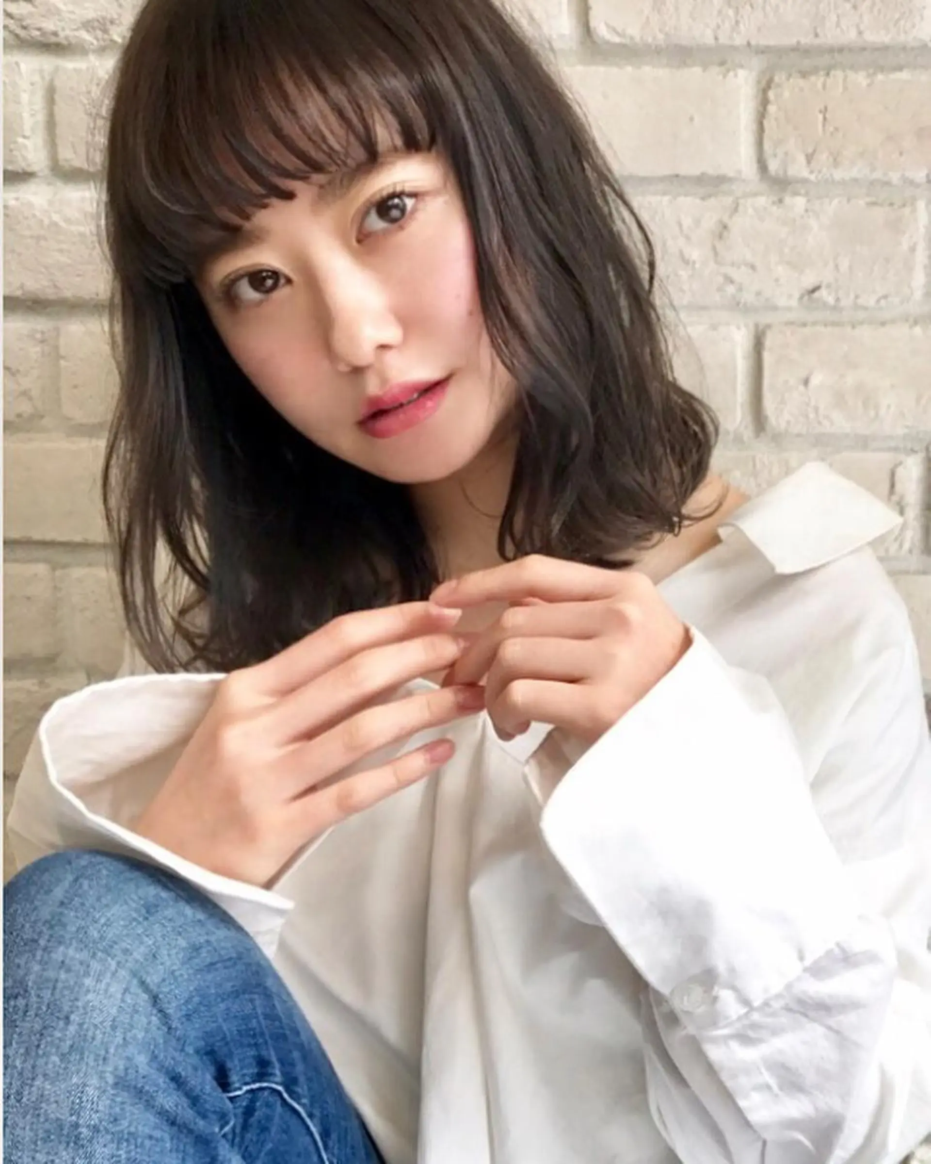 ミディアム カラー ワンレンボブ 透明感カラー ボブ 🫧似合わせヘア/ 副店長＊千葉のヘアスタイル