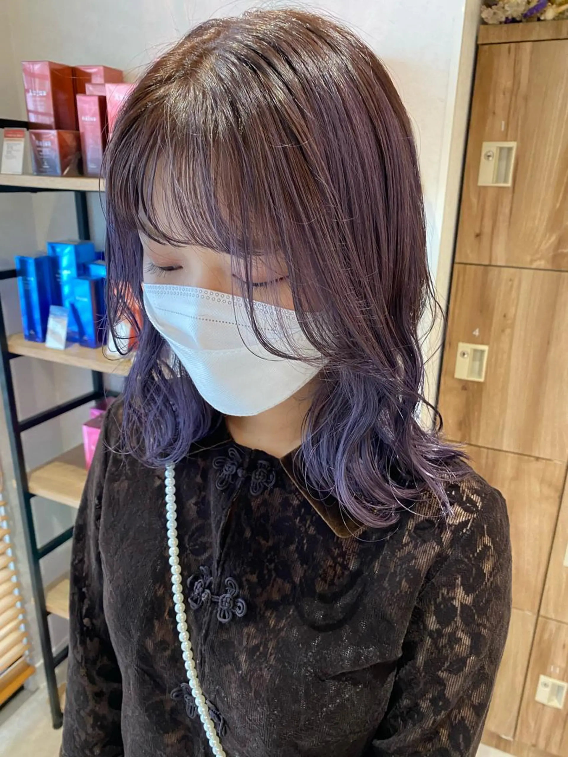 セミロング カラー ヘアアレンジ グラデーションカラー ラベンダーカラー ヘアカラー トリートメント ヘッドスパ パーマ指名No1 /namiのヘアスタイル