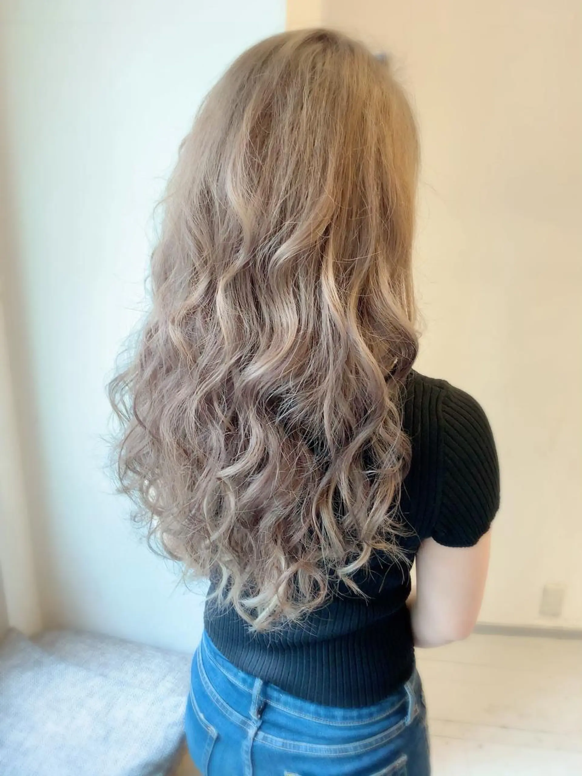 ロング カラー ブリーチ グレージュ エクステ ヘアカラー エクステ 🍀Moda by Grande🍀のヘアスタイル